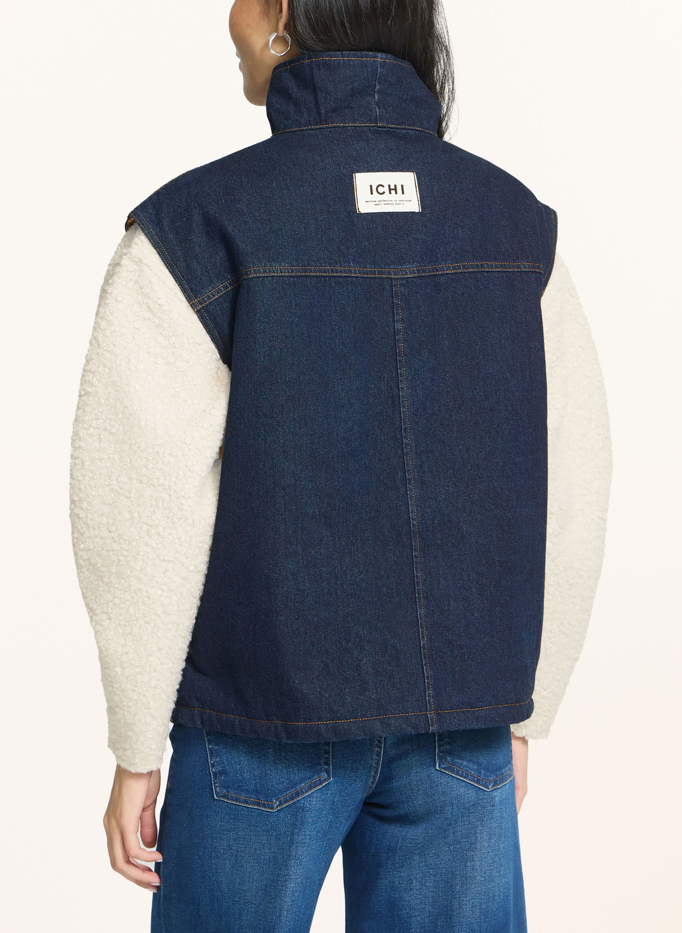 ICHI IHHIRAMO Denim Vest: DARK BLUE