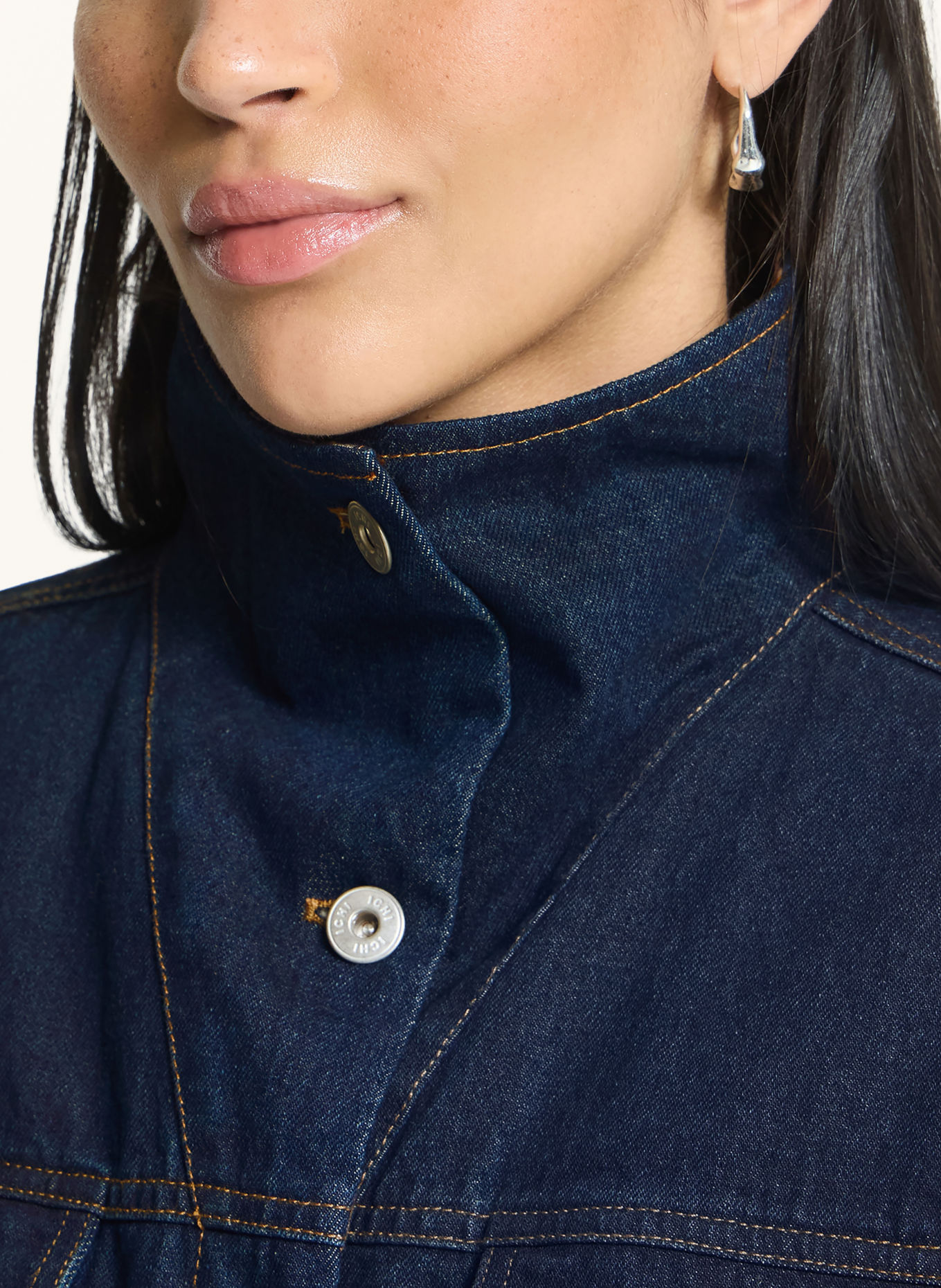ICHI IHHIRAMO Denim Vest: DARK BLUE