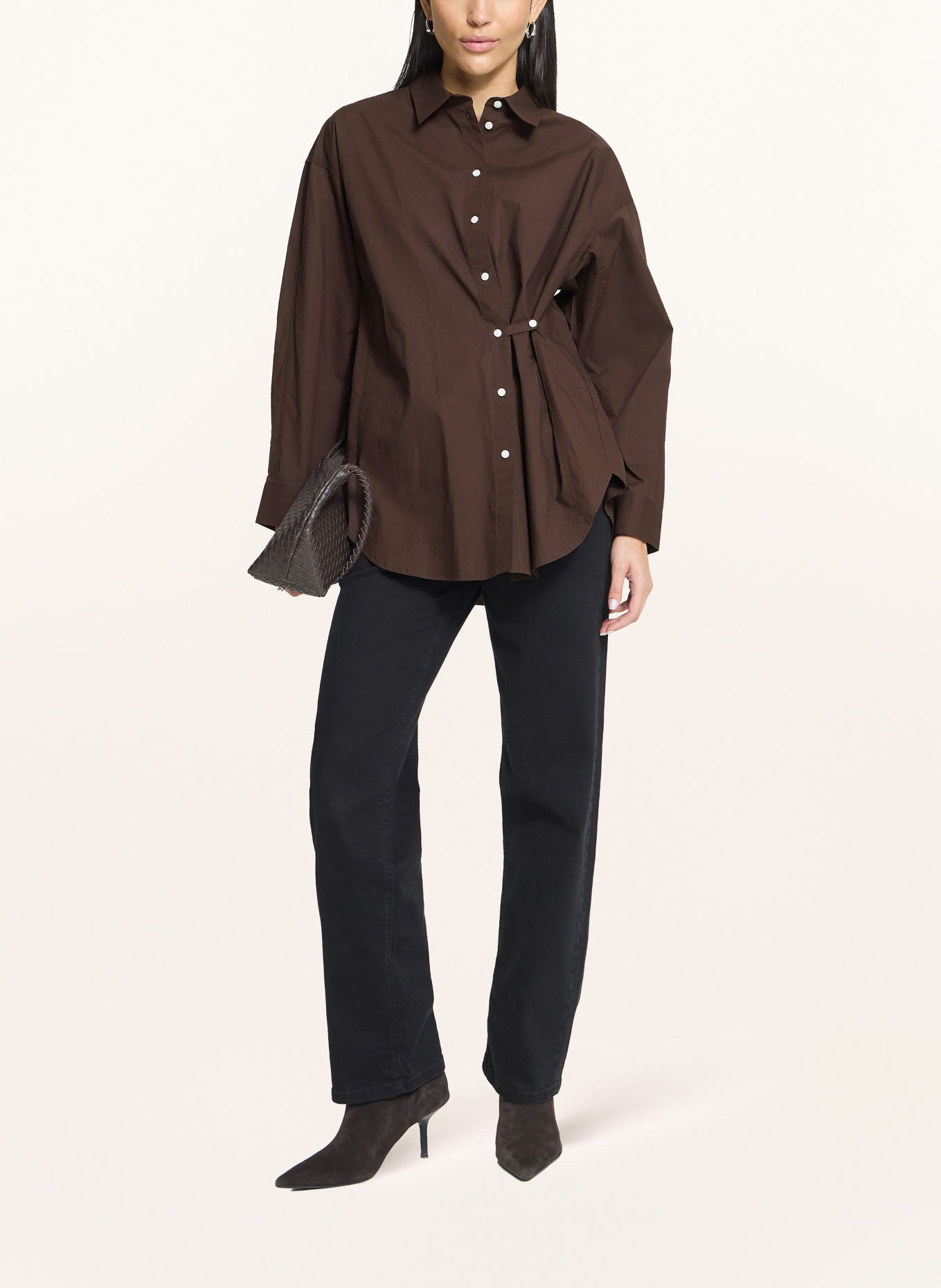 ICHI IHKAYSA Shirt blouse: DARK BROWN