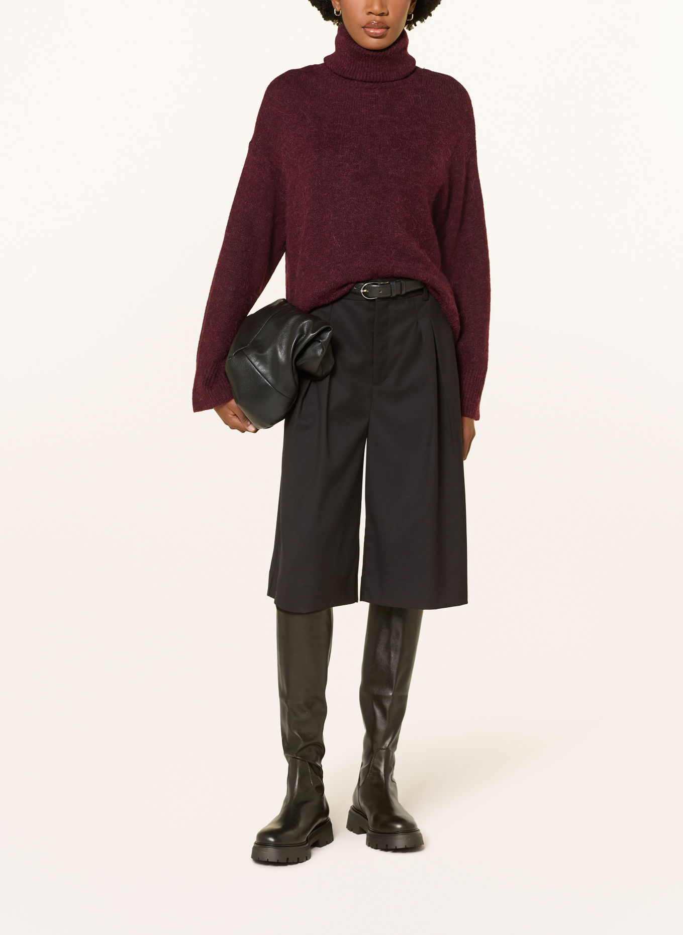 ICHI Rollkragenpullover IHKAMARA: DUNKELROT