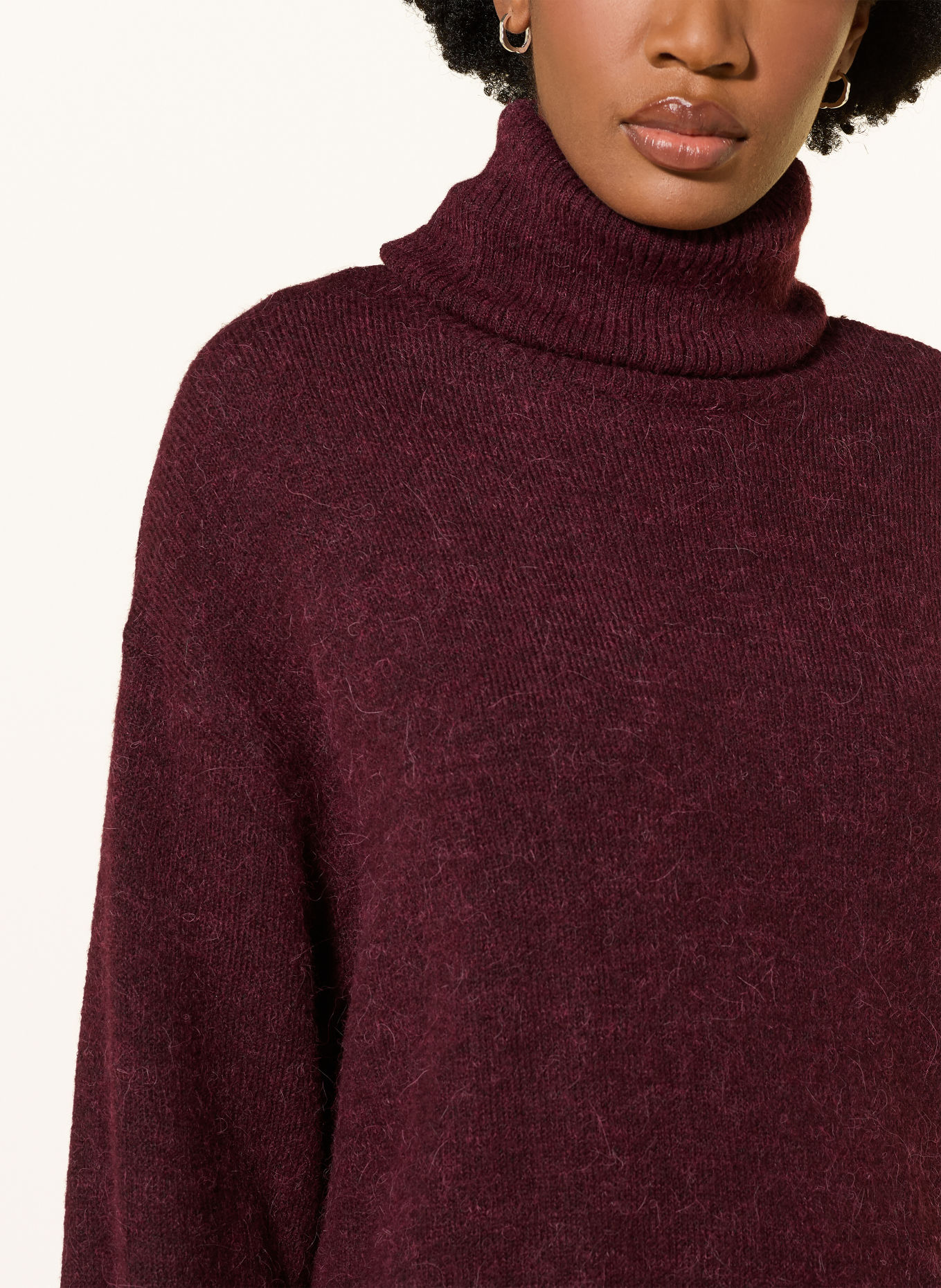 ICHI Rollkragenpullover IHKAMARA: DUNKELROT