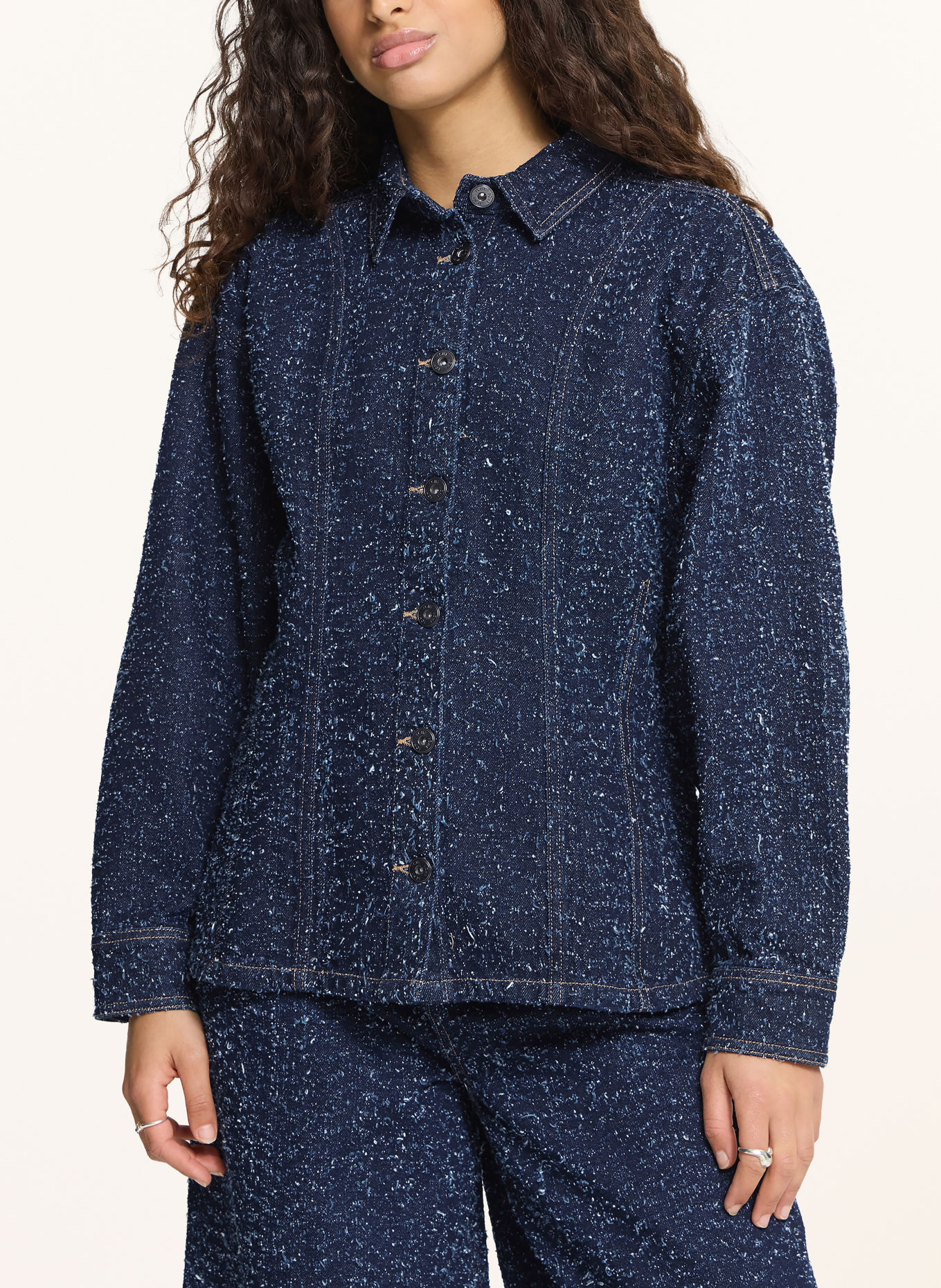 ICHI Džínová bunda IHISALIA: 900010469 DARK BLUE BROKEN DENIM