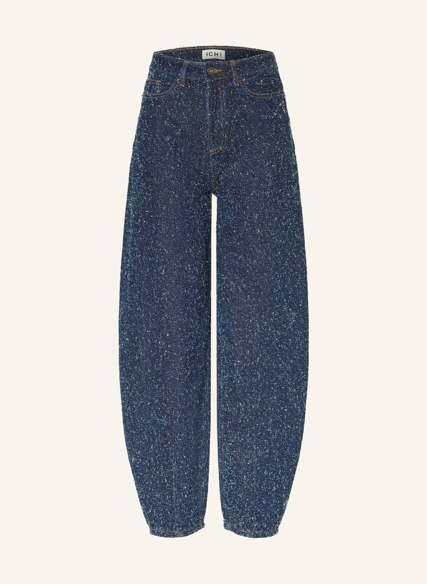 ICHI Barrel Jeans IHISALIA: 900010469 DARK BLUE BROKEN DENIM