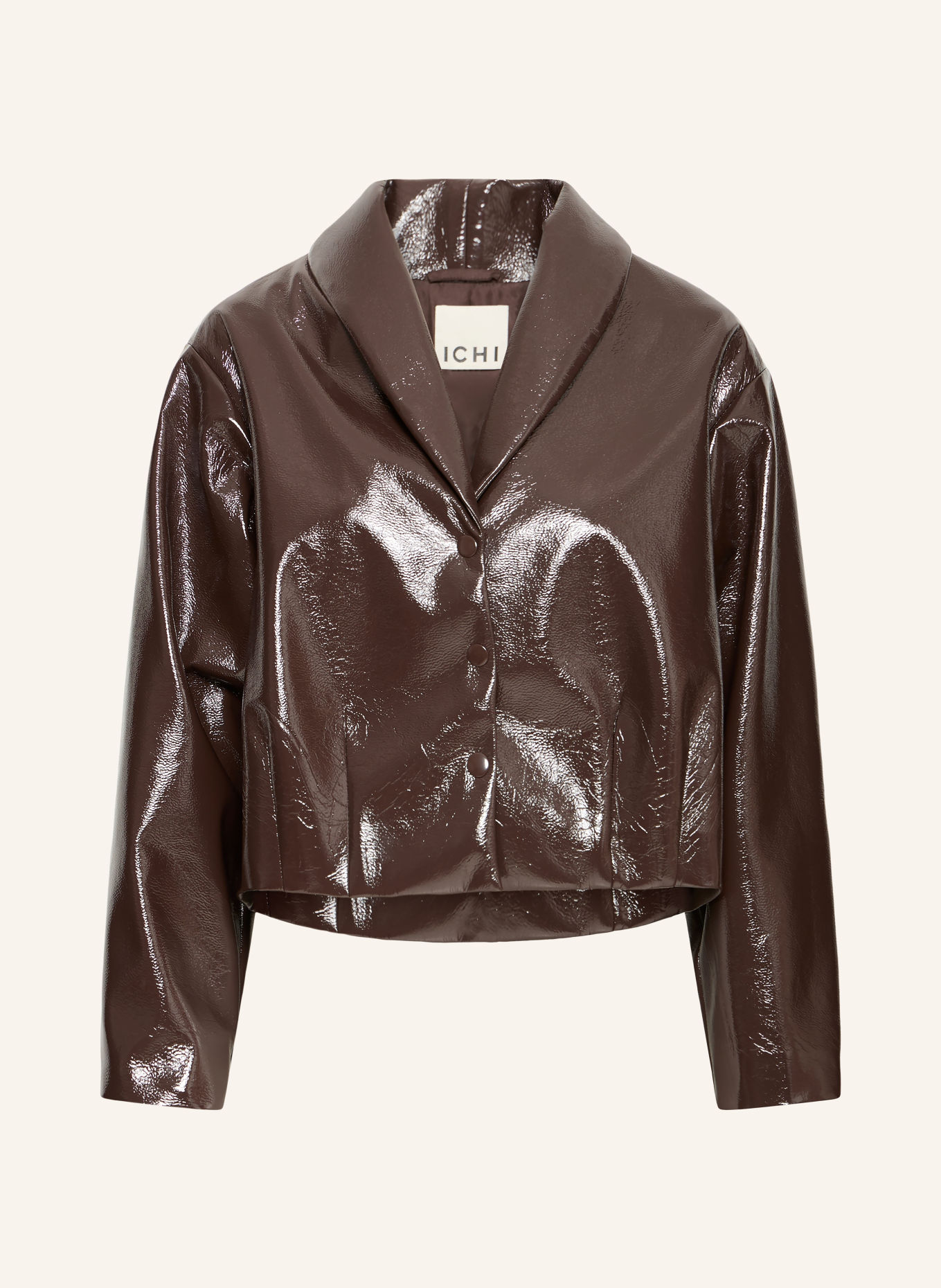 ICHI Jacke IHLUNED in Lederoptik: DUNKELBRAUN