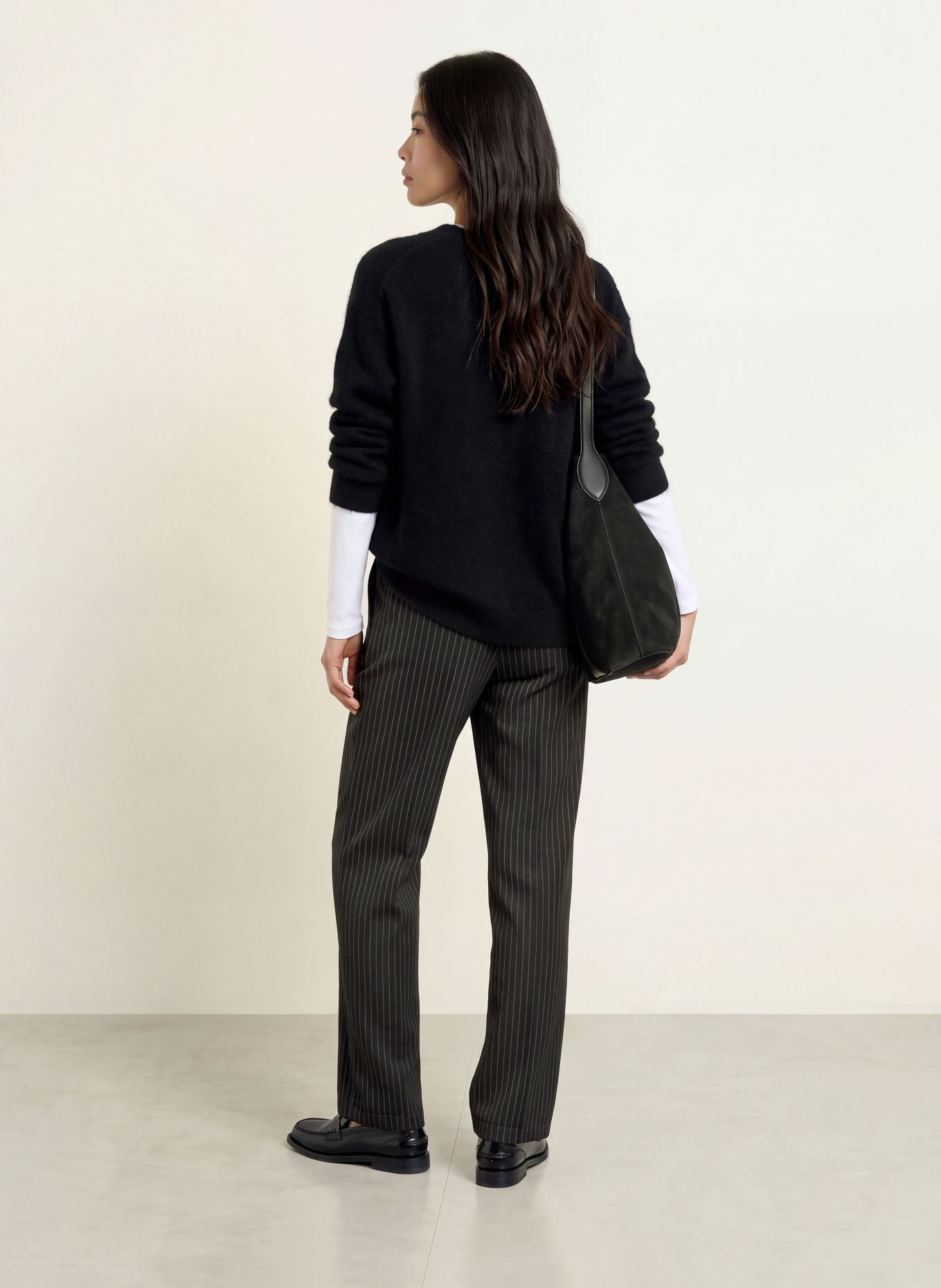 ICHI Marlenehose IHILYANA: SCHWARZ / CREME
