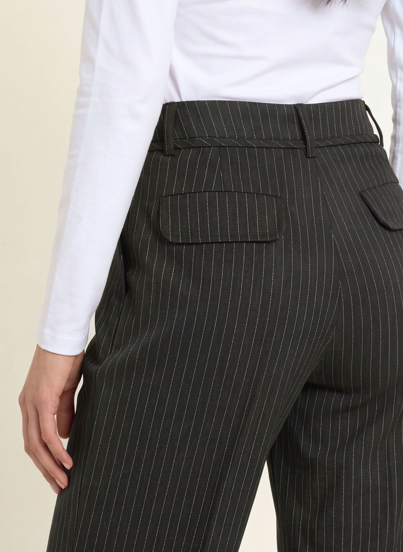 ICHI Marlenehose IHILYANA: SCHWARZ / CREME