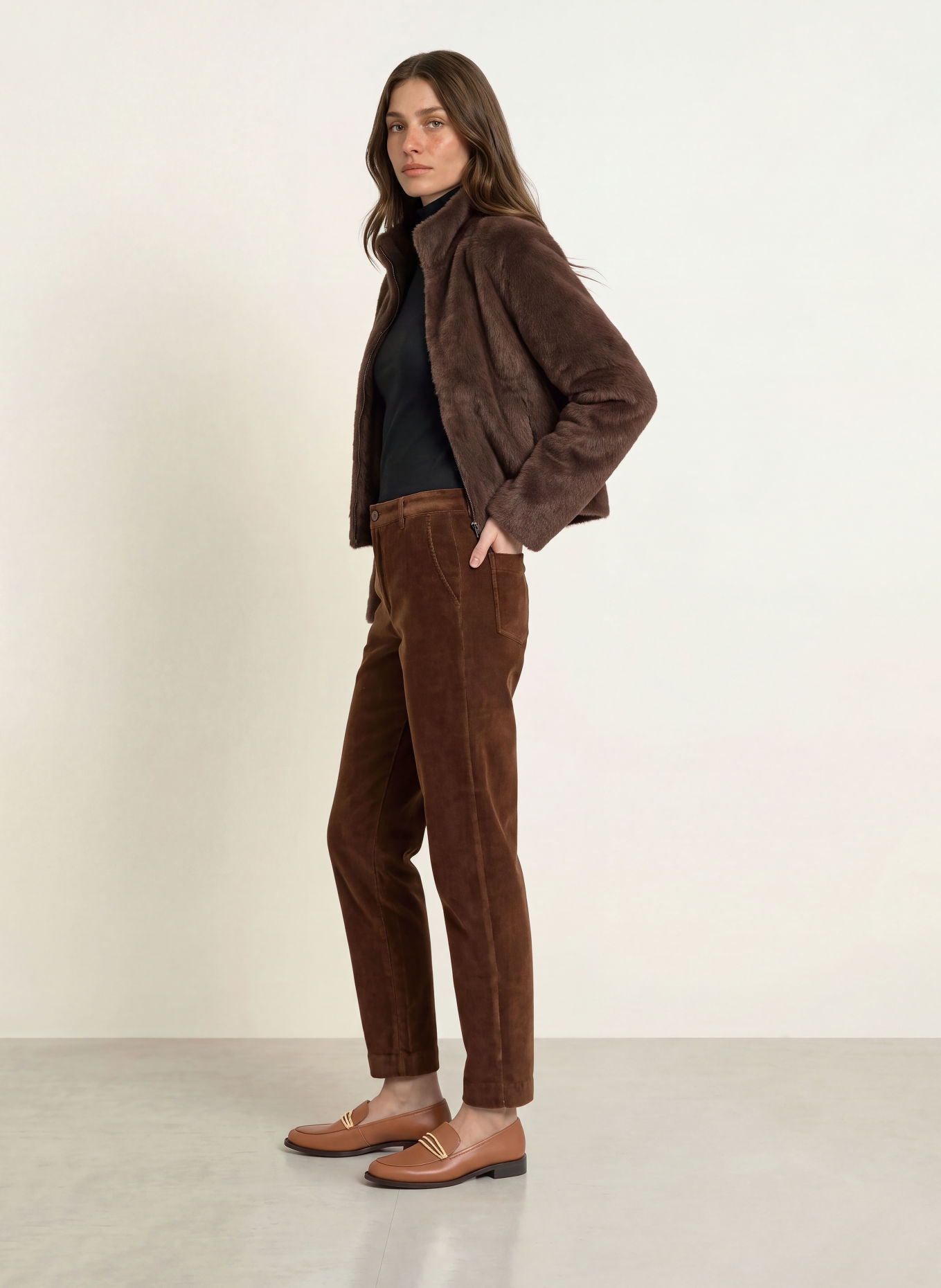MARC CAIN Cordbroek RUMA: 691 deep wood