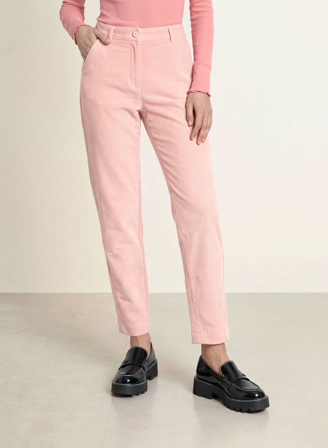 MARC CAIN Spodnie z sztruksu RUMA: 213 warm rose