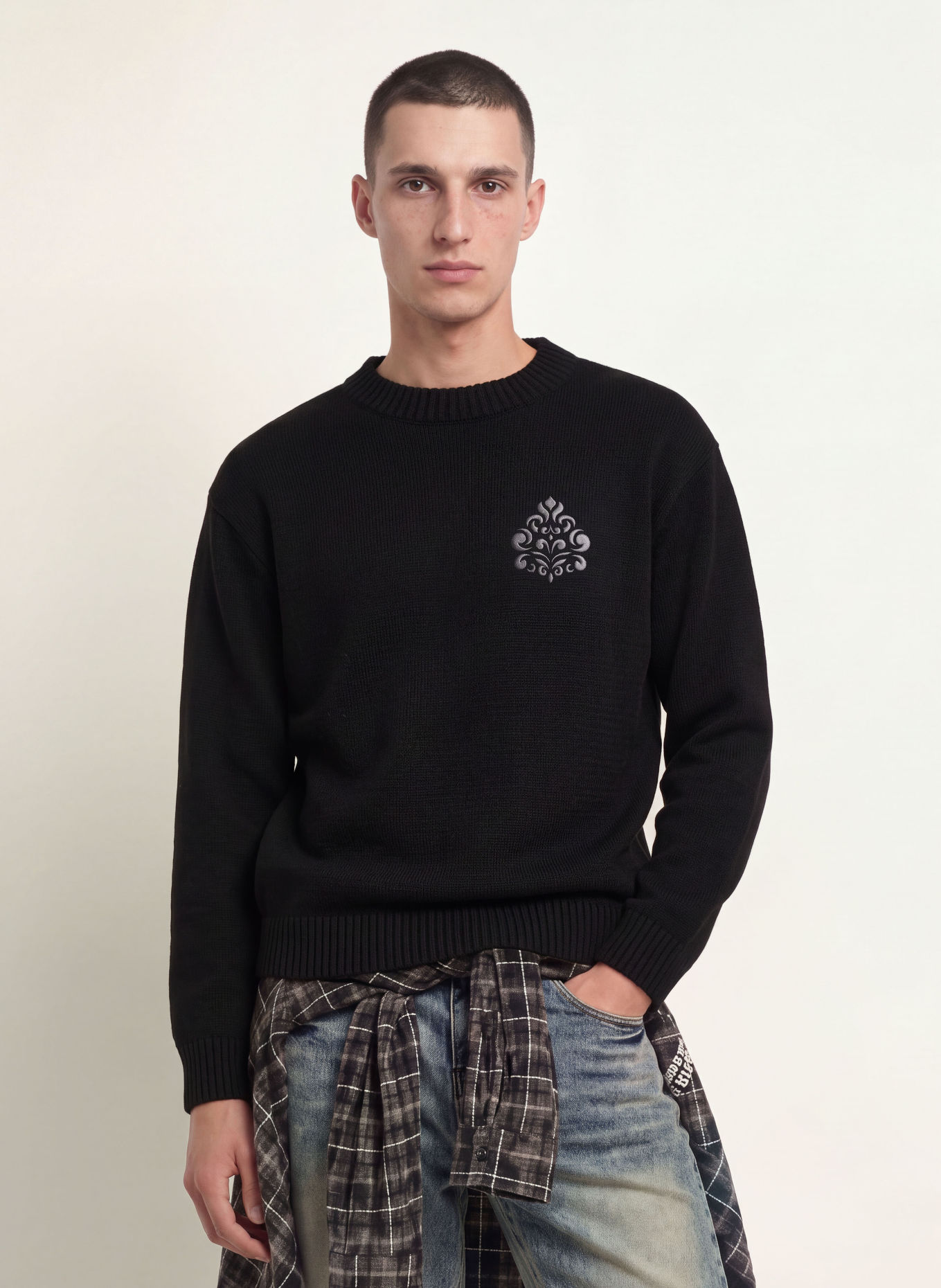 don't waste culture AROLOA Sweater: BLACK