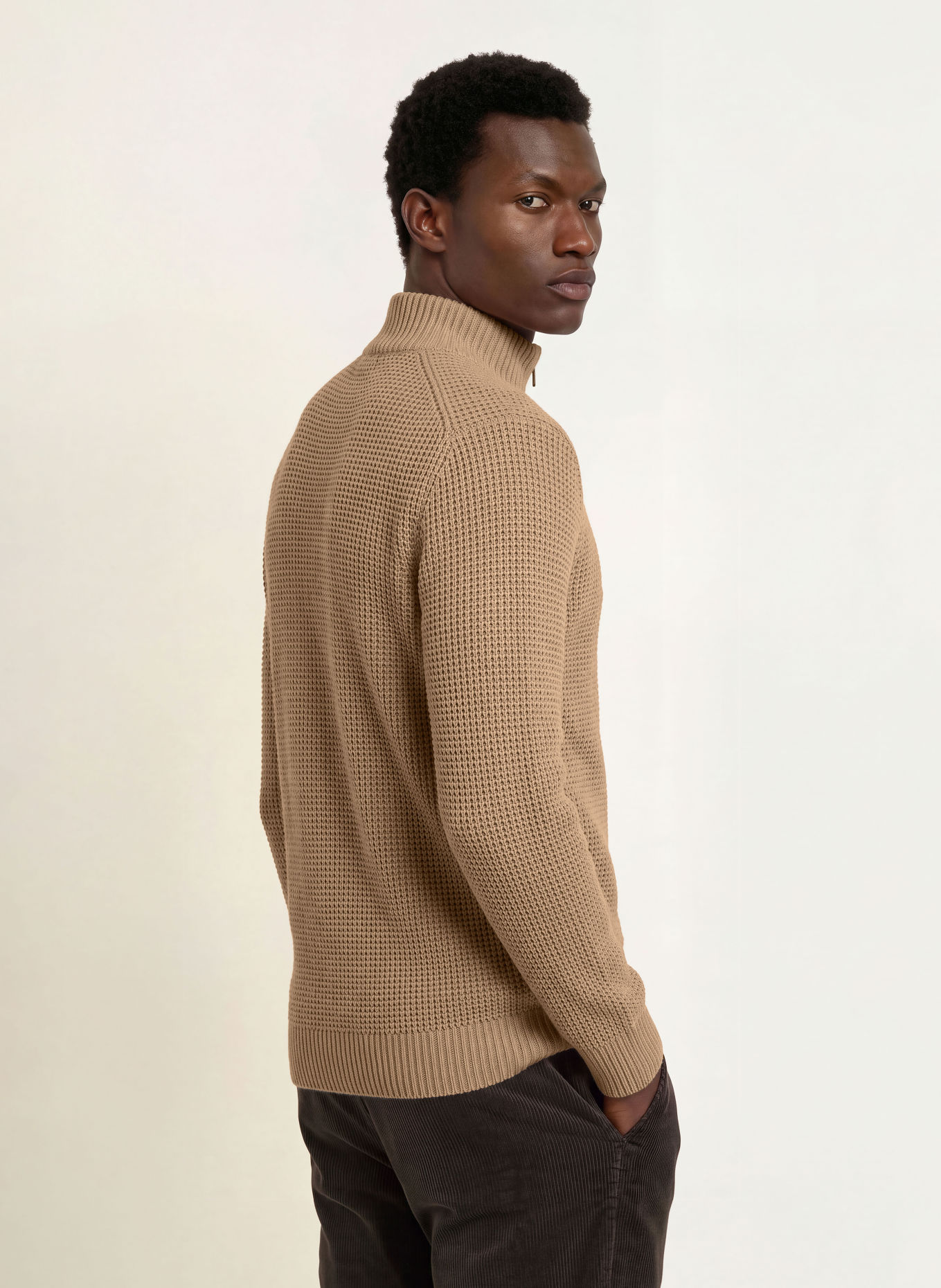 JOOP! JEANS Half-zip sweater HONRIO Turtleneck: BEIGE
