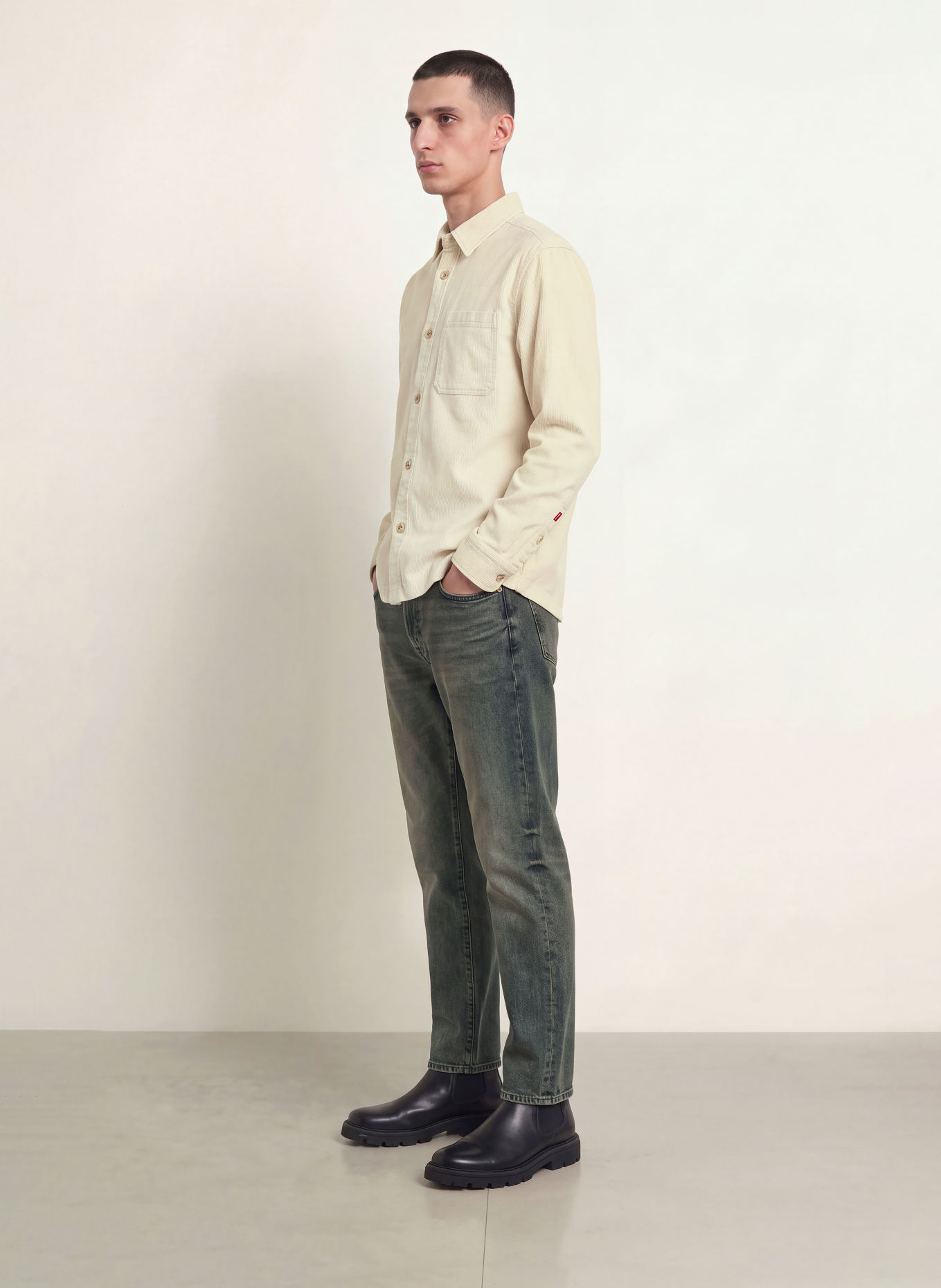 JOOP! JEANS Surchemise en velours côtelé HARVI: CRÈME