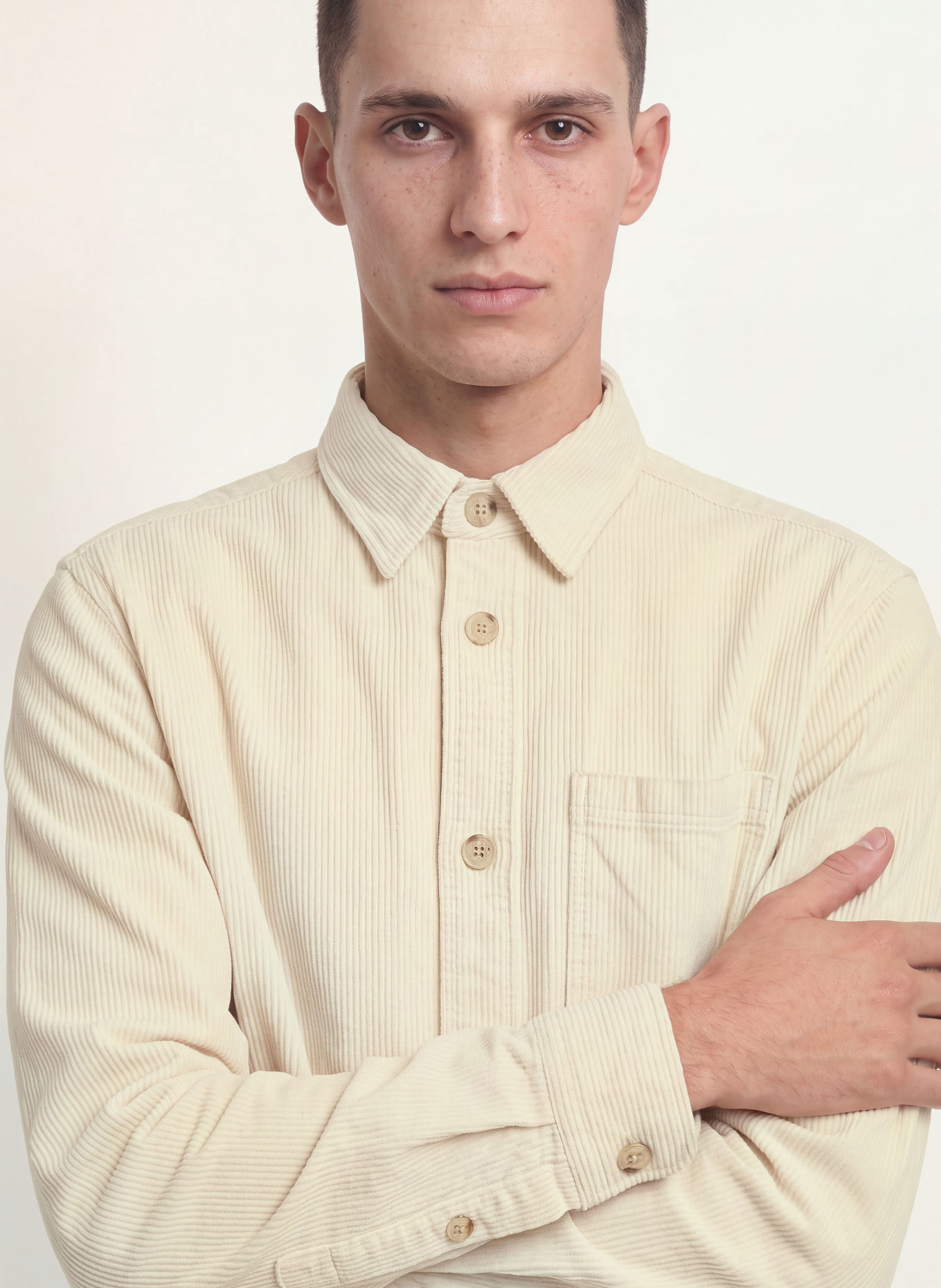 JOOP! JEANS Surchemise en velours côtelé HARVI: CRÈME