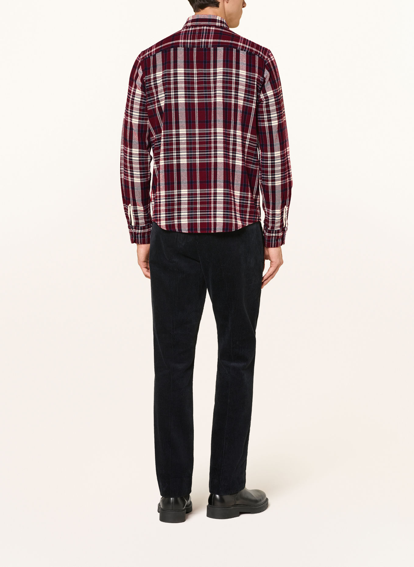JOOP! JEANS Flanellskjorte HALI Regular Fit: MØRKERØD / MØRKEBLÅ / HVID
