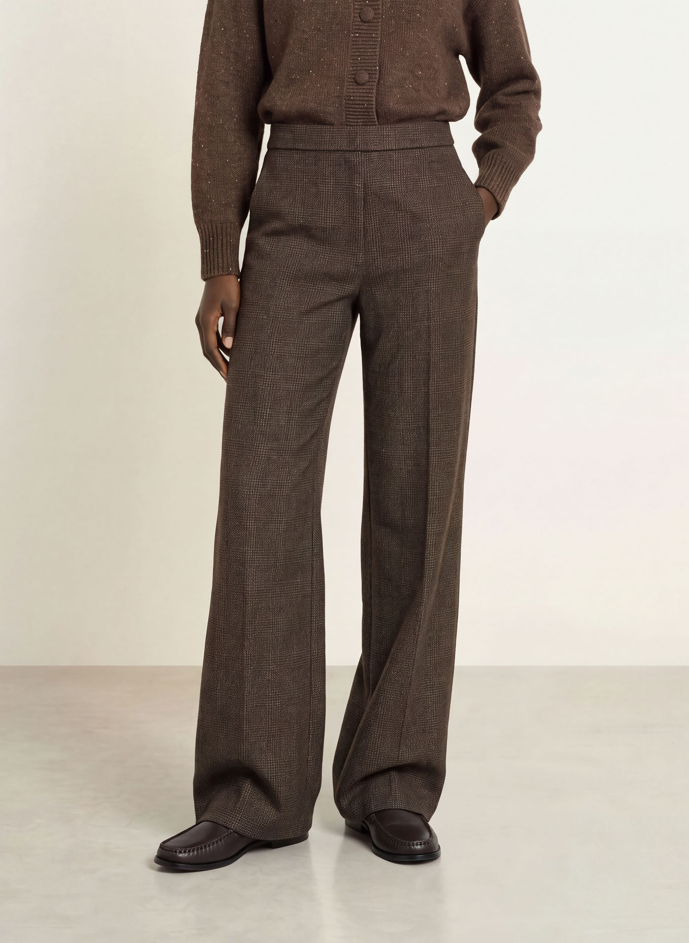 RAFFAELLO ROSSI Marlenehose PALINA aus Jersey: DUNKELBRAUN / BRAUN