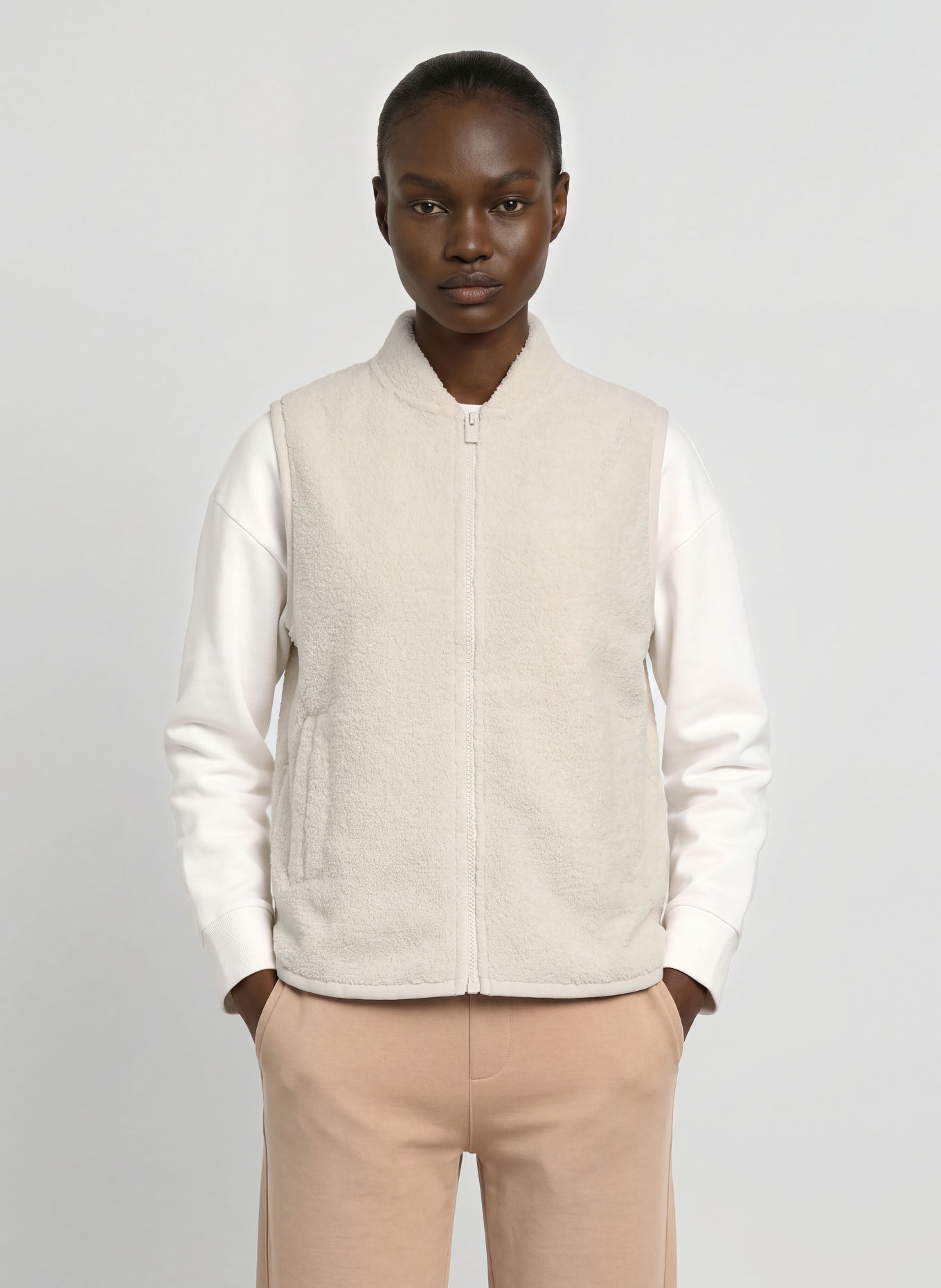 ELBSAND Fleece bodywarmer NISA: WIT