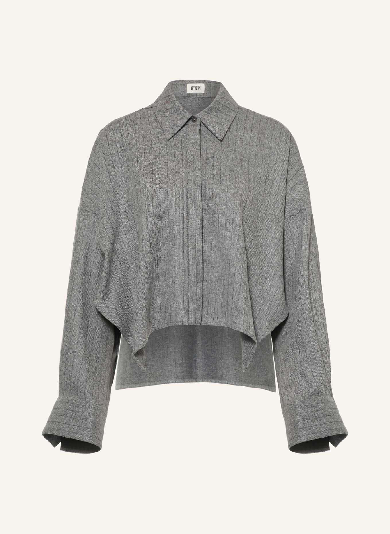 DRYKORN Hemdbluse OSHIA: GRAU / DUNKELGRAU