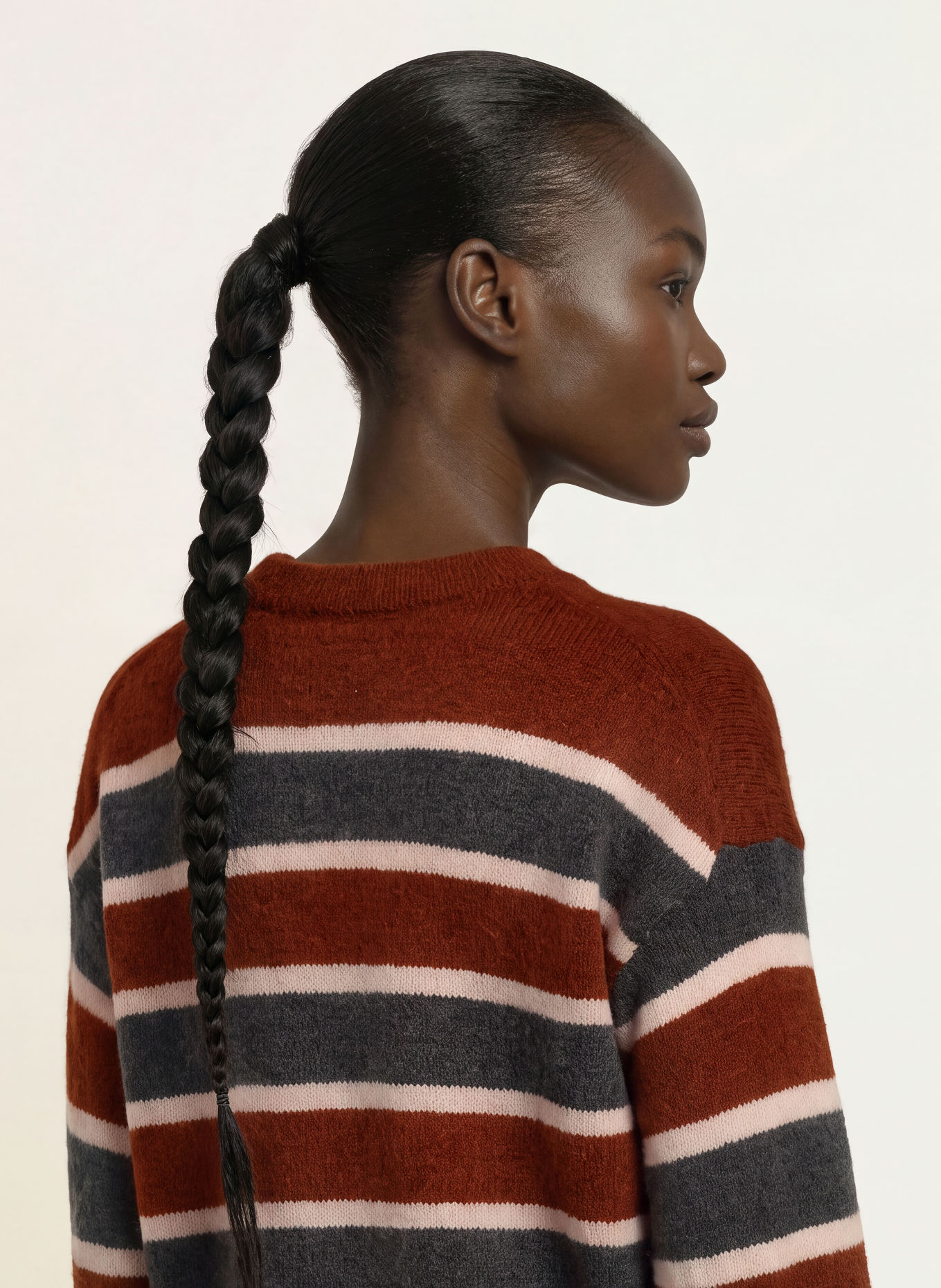 DRYKORN MALESE Sweater with Alpaca: BROWN / CREAM / BLUE GRAY