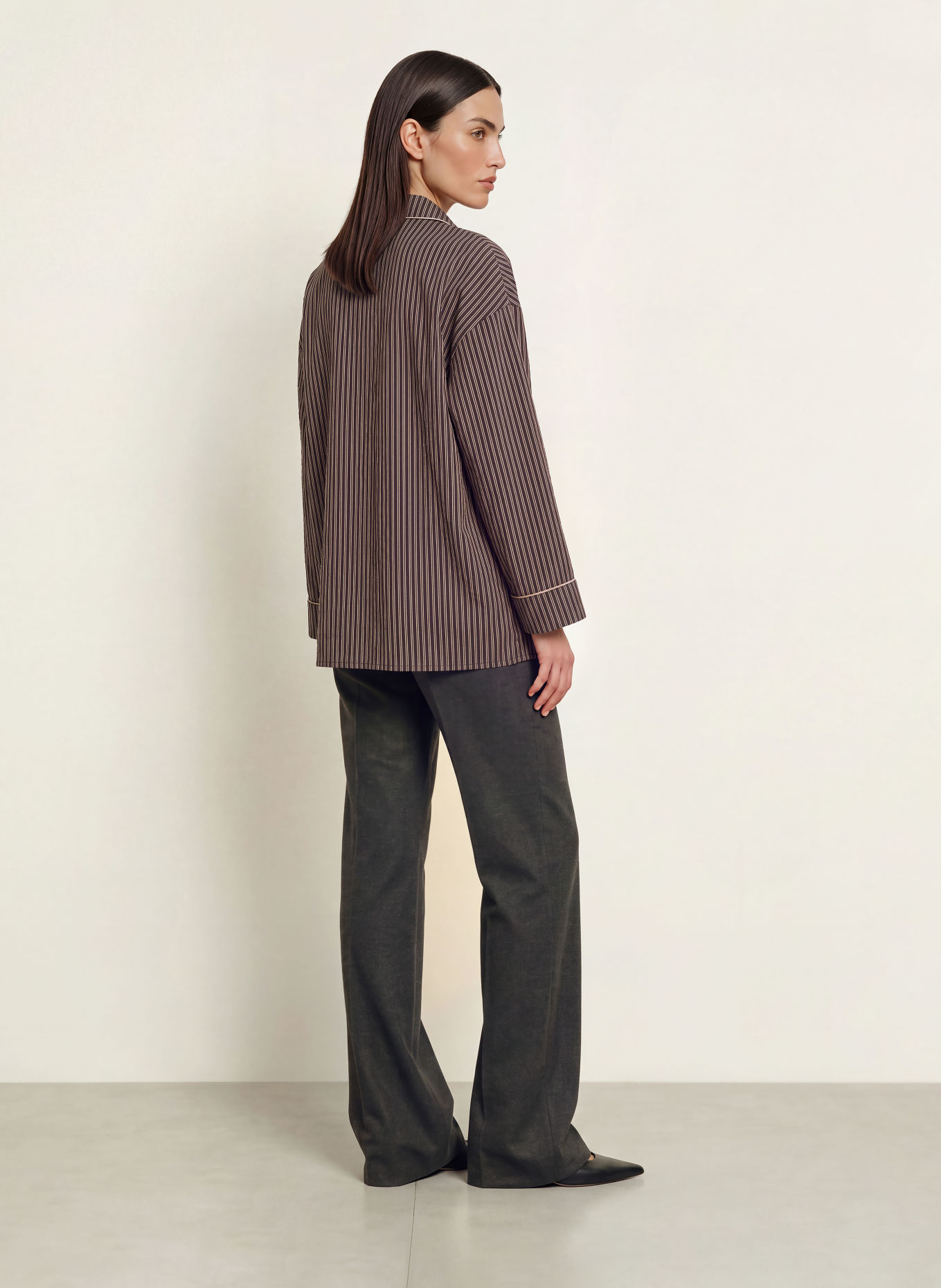DRYKORN Hemdbluse HELINA: DUNKELBRAUN / BRAUN / WEISS
