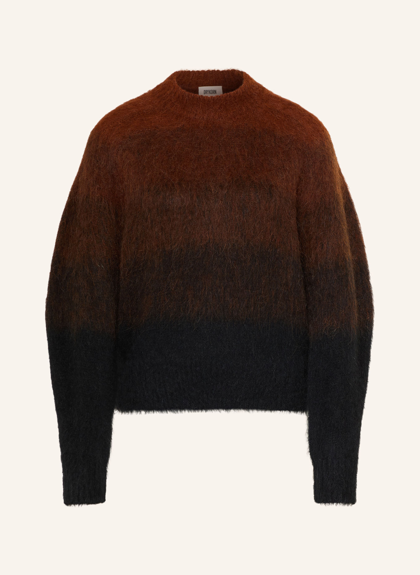 DRYKORN GINNIFER Sweater with Alpaca: BROWN / DARK BROWN / BLACK