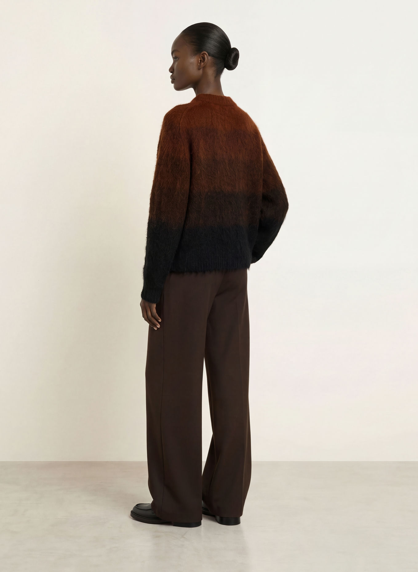 DRYKORN GINNIFER Sweater with Alpaca: BROWN / DARK BROWN / BLACK