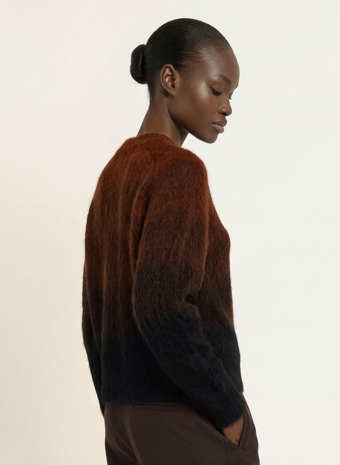 DRYKORN GINNIFER Sweater with Alpaca: BROWN / DARK BROWN / BLACK