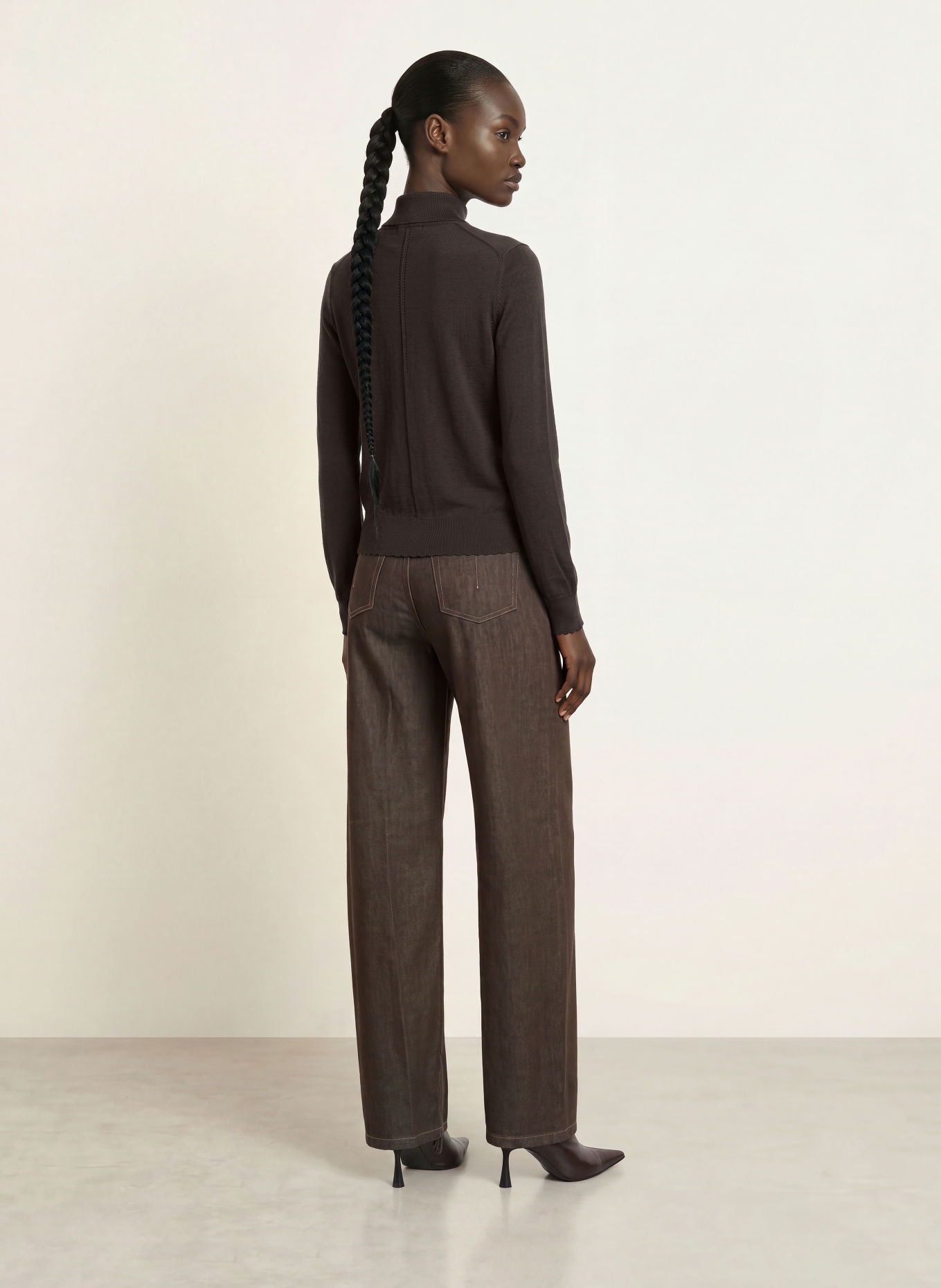 DRYKORN MYNERVA Knit polo shirt: DARK BROWN