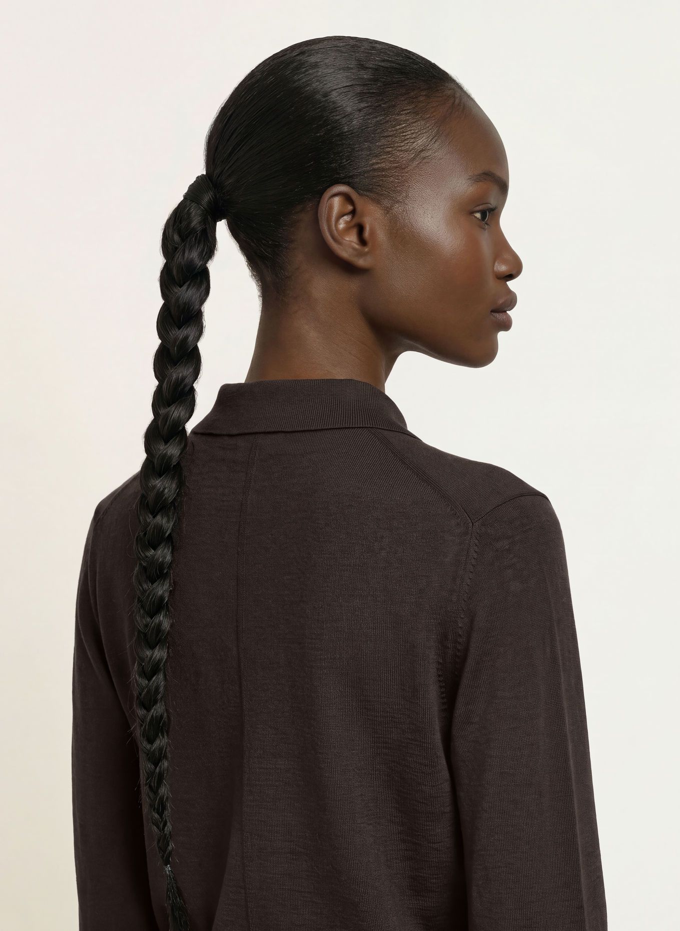 DRYKORN MYNERVA Knit polo shirt: DARK BROWN