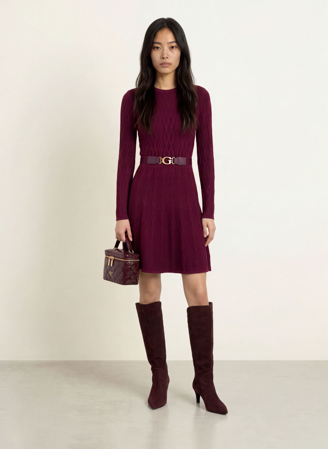 GUESS Cocktailjurk YUKI: DONKERROOD