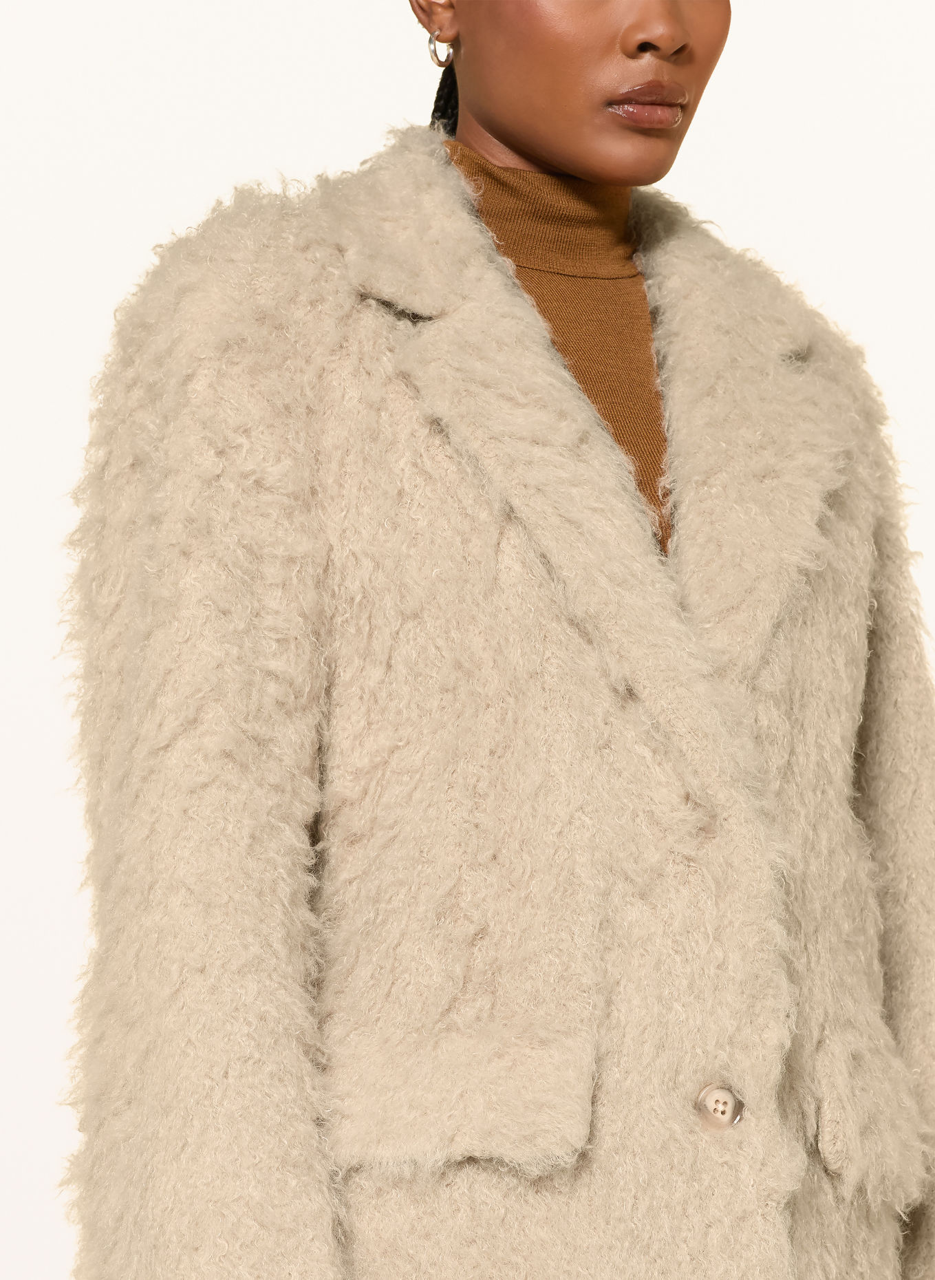 DOROTHEE SCHUMACHER Faux Fur Coat FLUFFY MOMENT: BEIGE