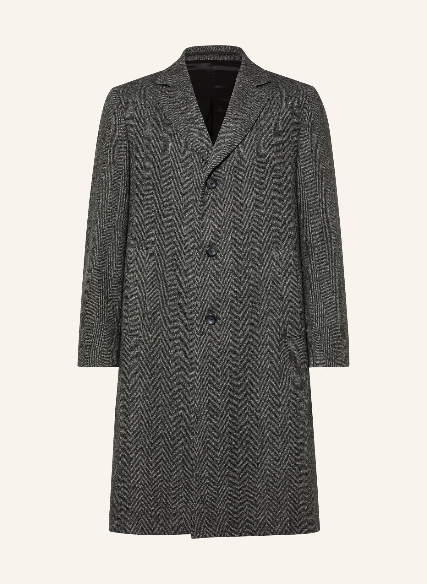 DRESSLER Wollmantel: DUNKELGRAU / BEIGE / CREME