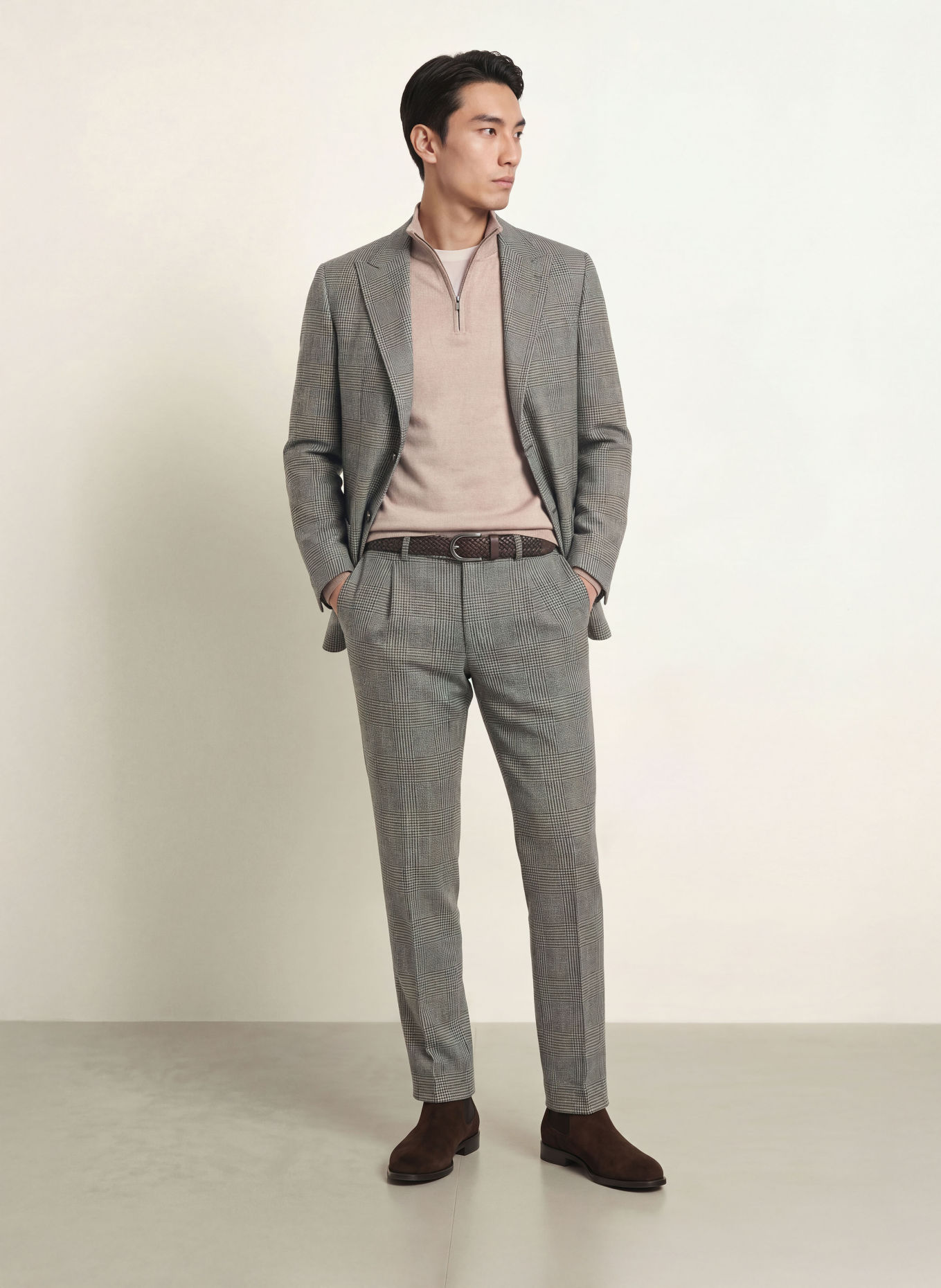 DRESSLER Anzughose JADEN Regular Fit aus Flanell: 010 WEISS