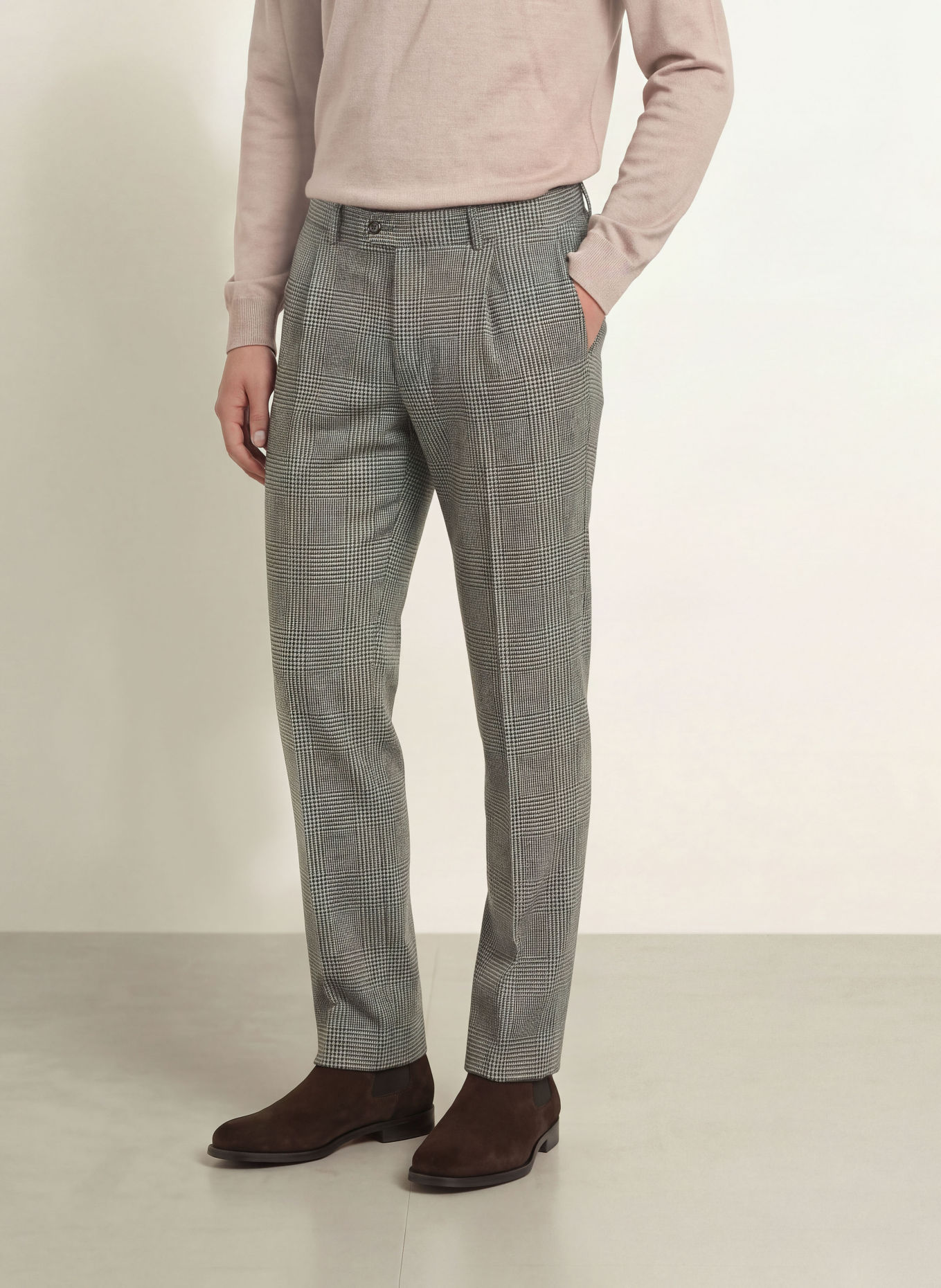 DRESSLER Anzughose JADEN Regular Fit aus Flanell: 010 WEISS