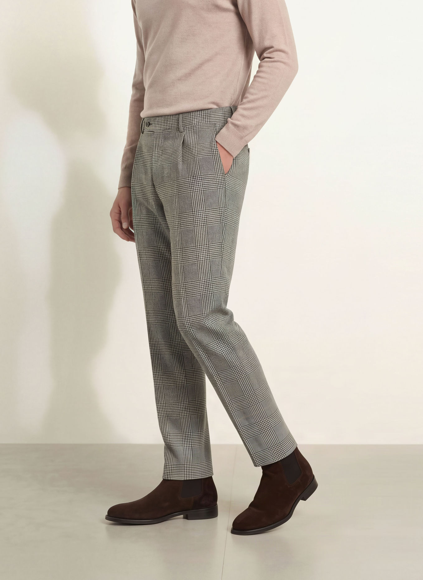DRESSLER Anzughose JADEN Regular Fit aus Flanell: 010 WEISS