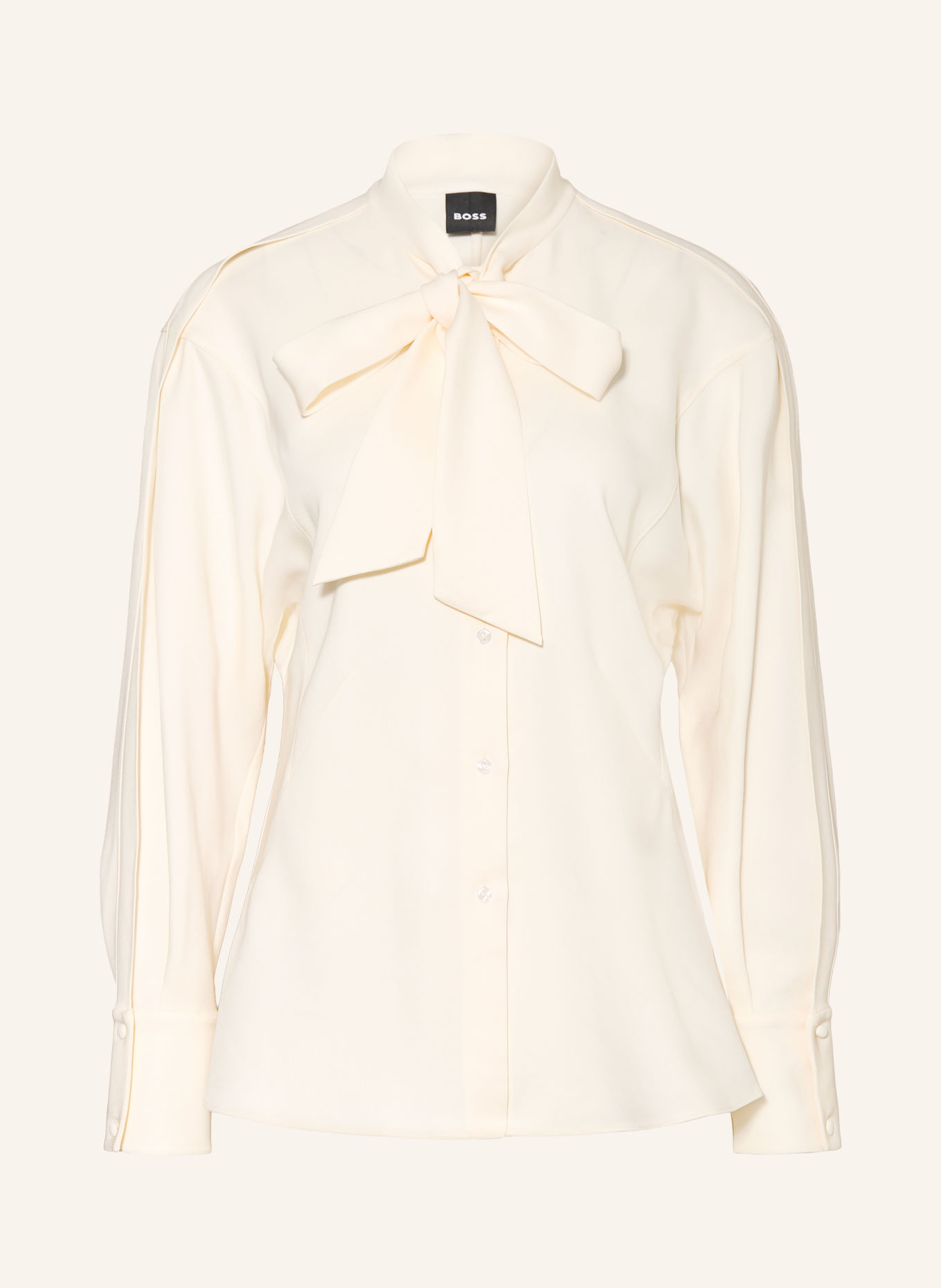 BOSS BORNAZ Tie-neck blouse: CREAM