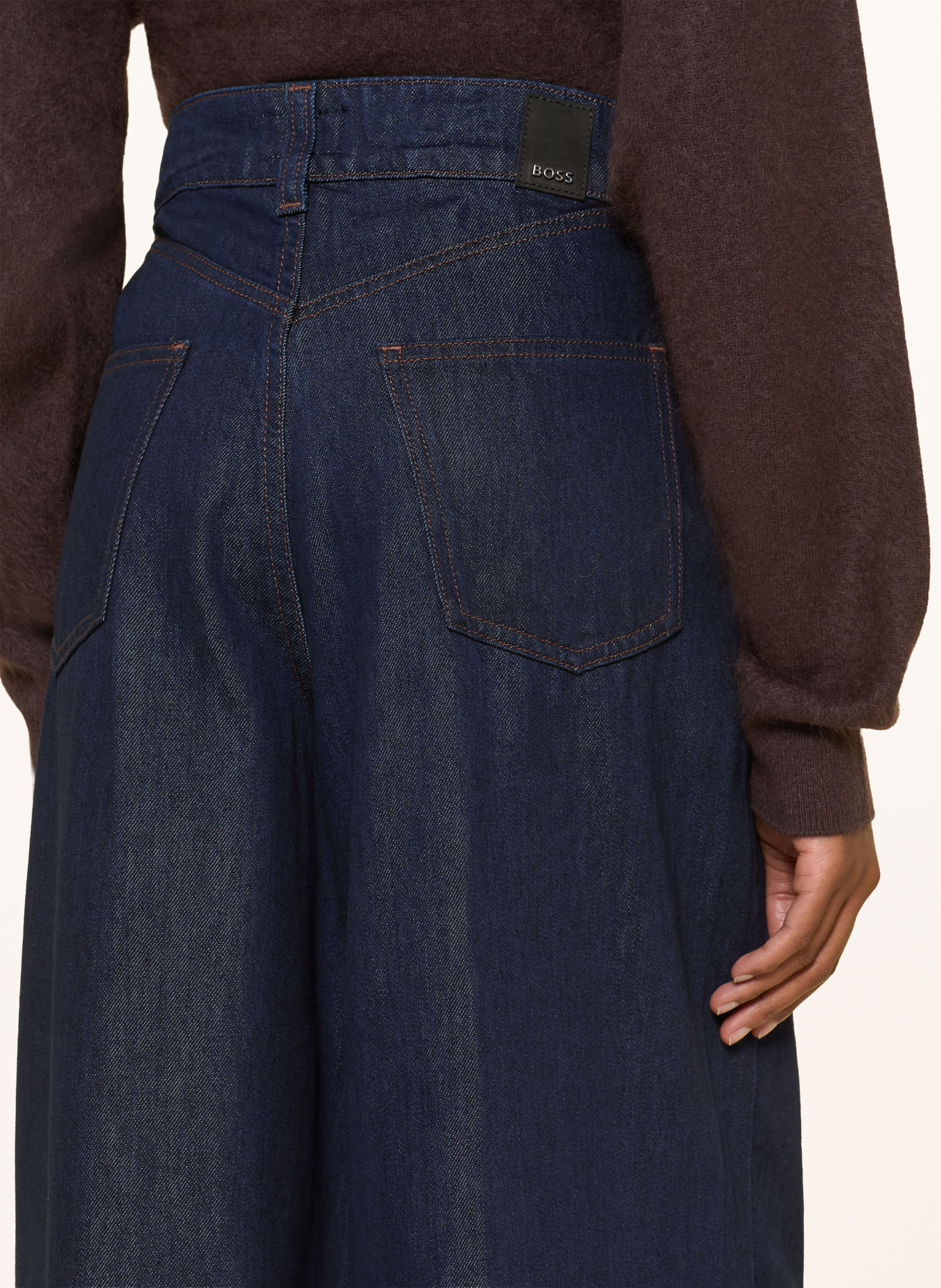 BOSS Wide Leg Jeans: 406 DARK BLUE