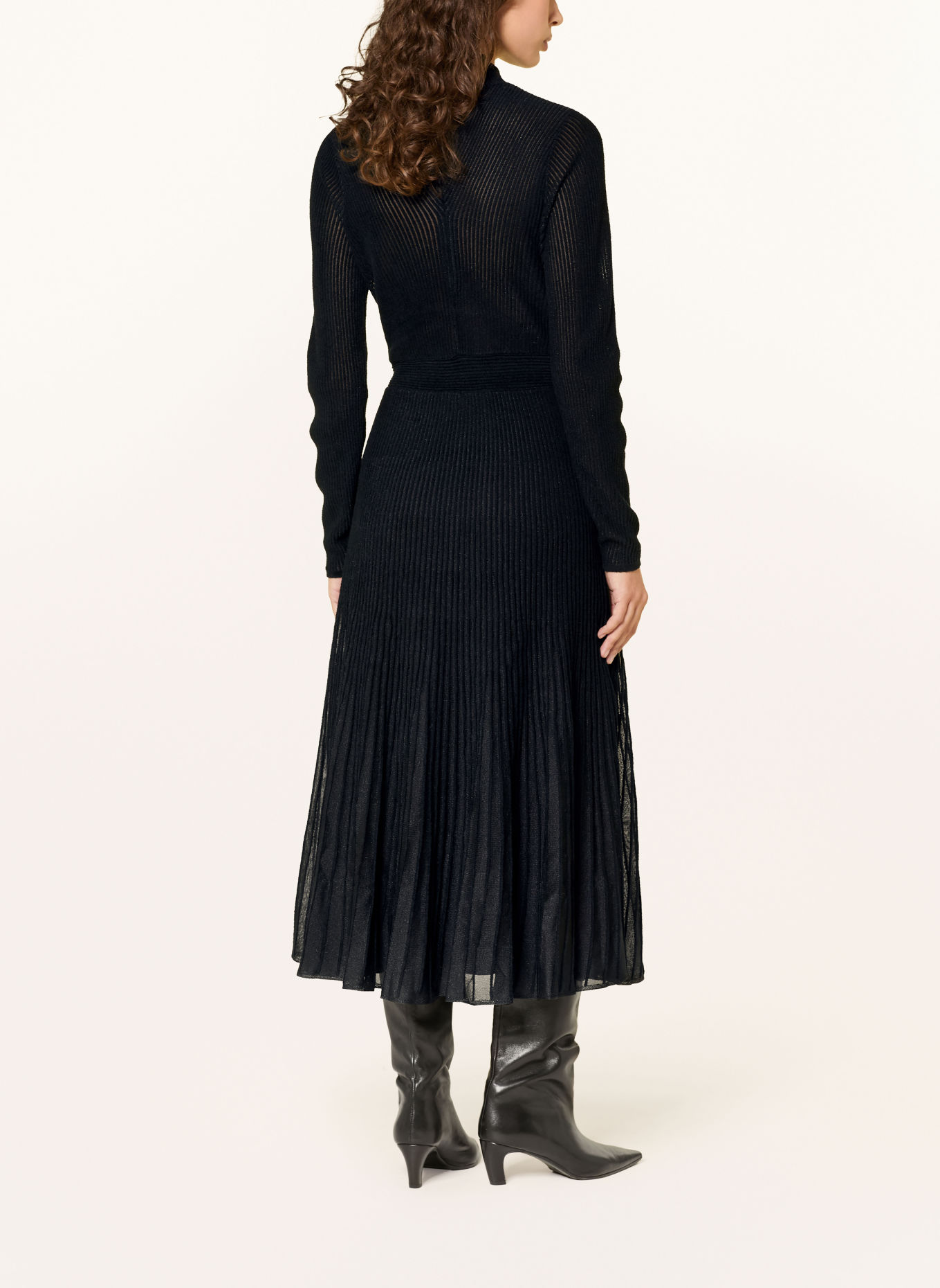 BOSS FELVETTA knit dress with glitter yarn: BLACK