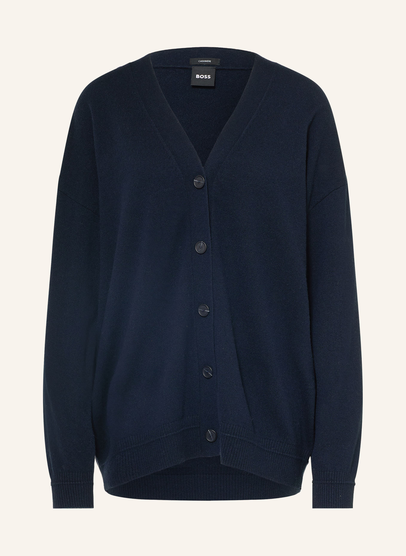 BOSS Strickjacke FALANAS aus Cashmere: DUNKELBLAU