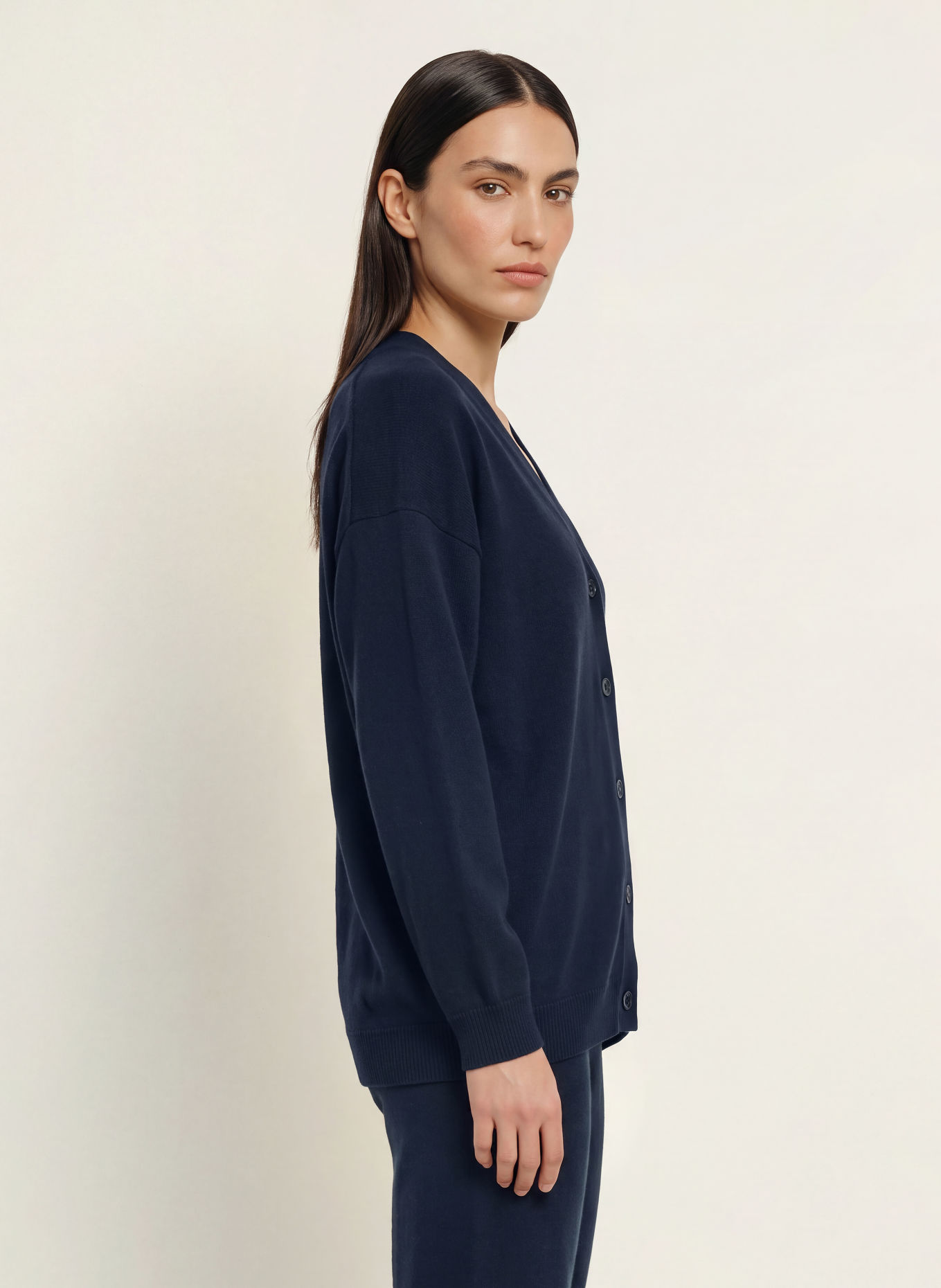 BOSS Strickjacke FALANAS aus Cashmere: DUNKELBLAU