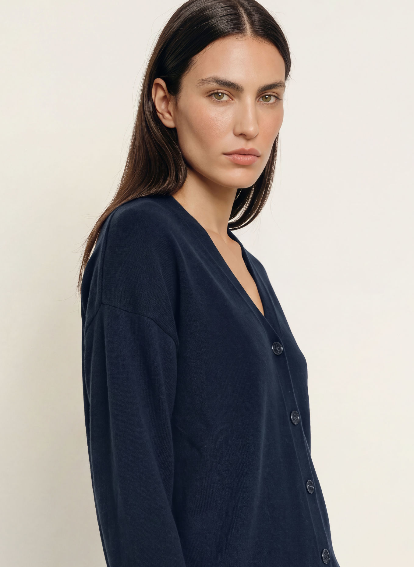 BOSS Strickjacke FALANAS aus Cashmere: DUNKELBLAU