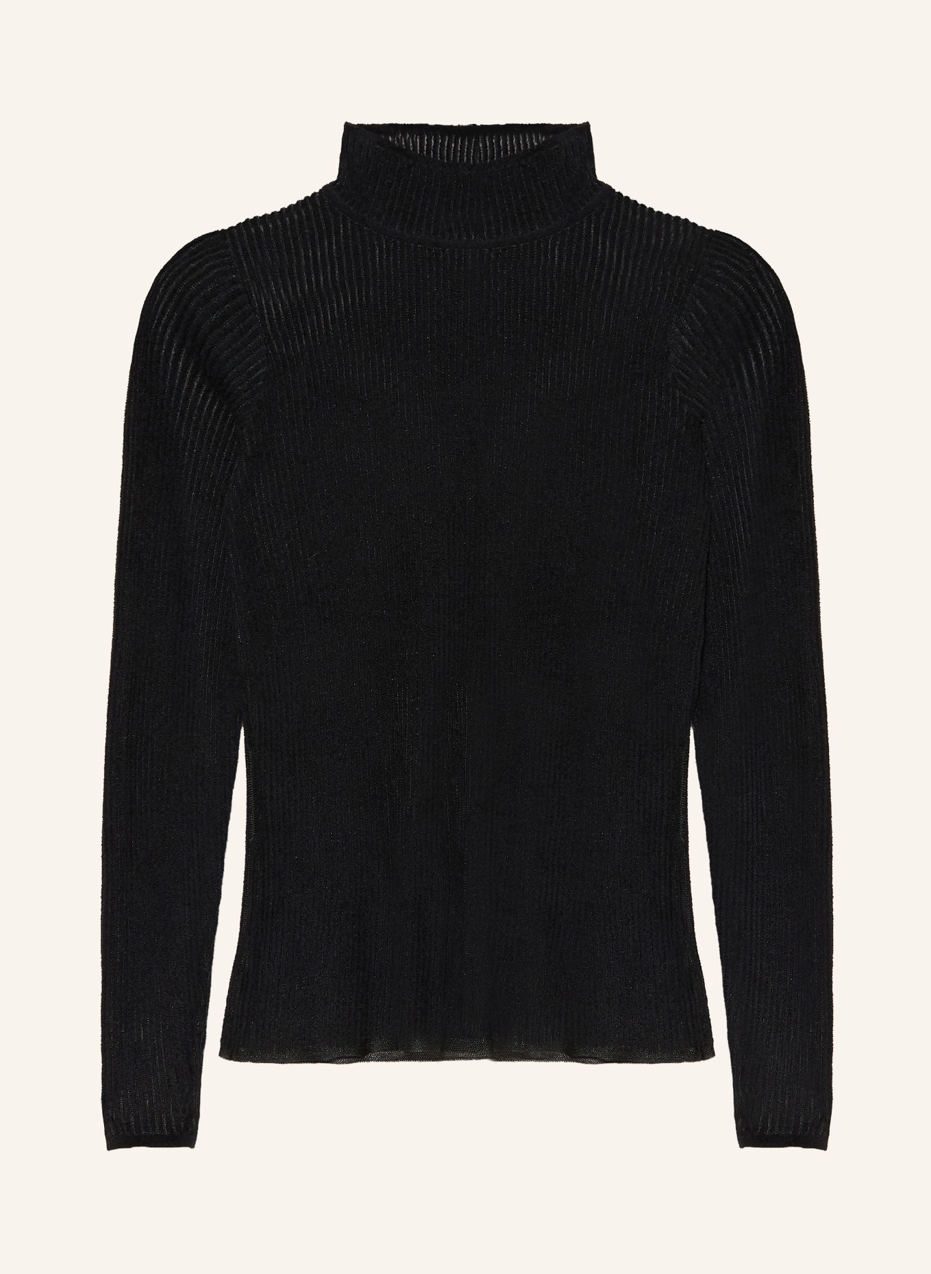 BOSS Longsleeve FELVETTINA met lange mouwen van fluweel: ZWART