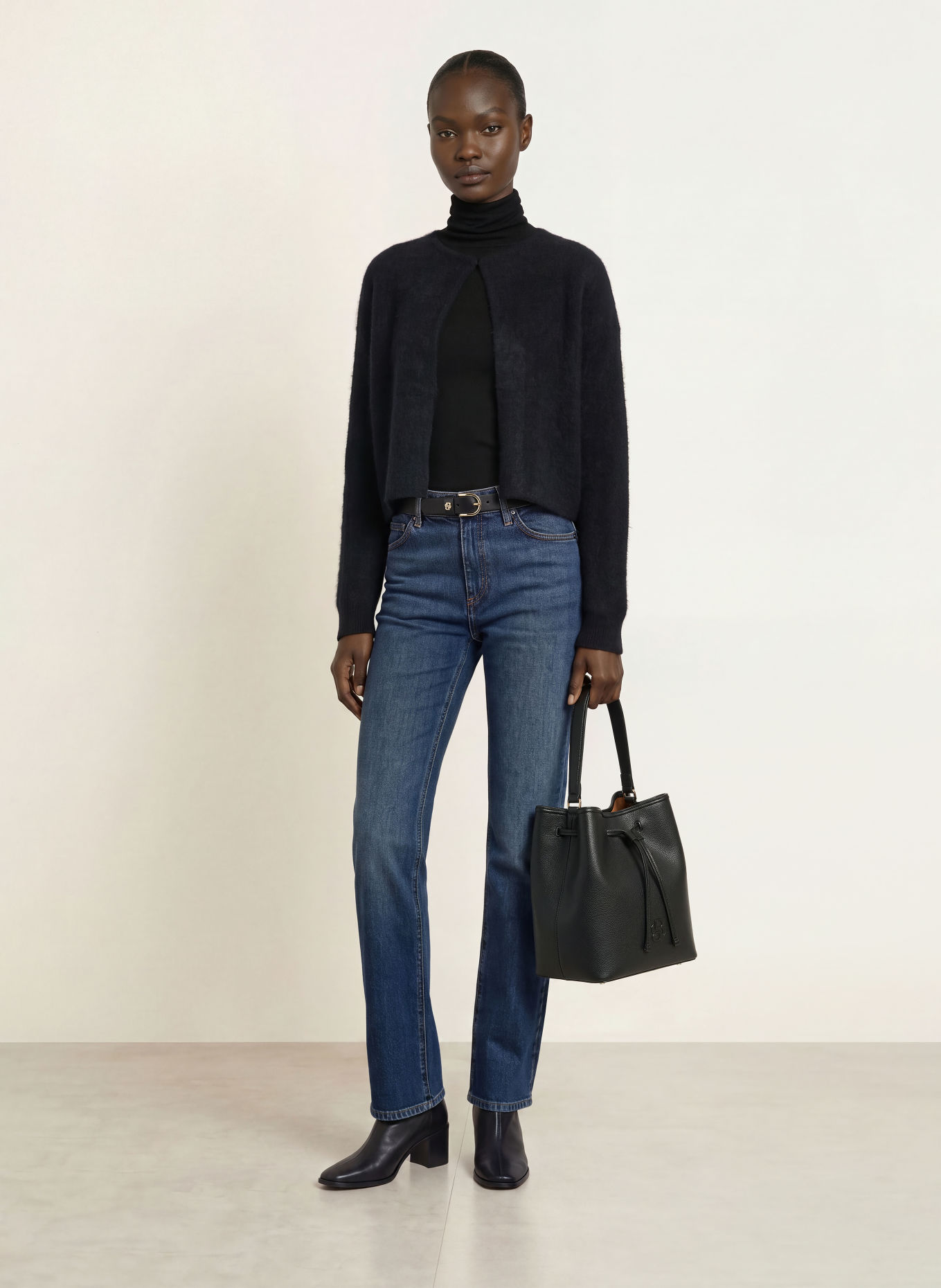 BOSS Gilet ouvert en maille FULLAS: NOIR