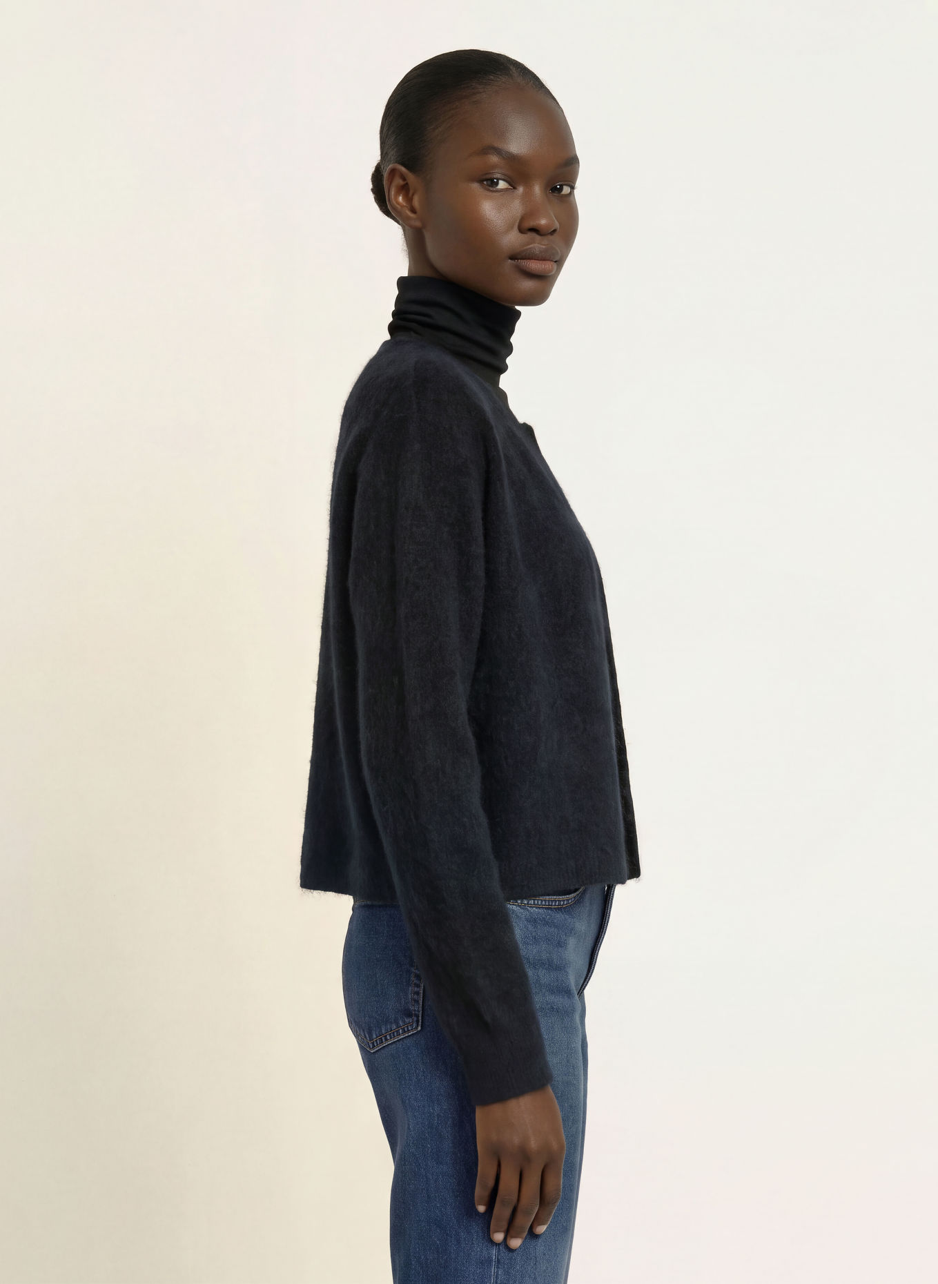 BOSS Gilet ouvert en maille FULLAS: NOIR