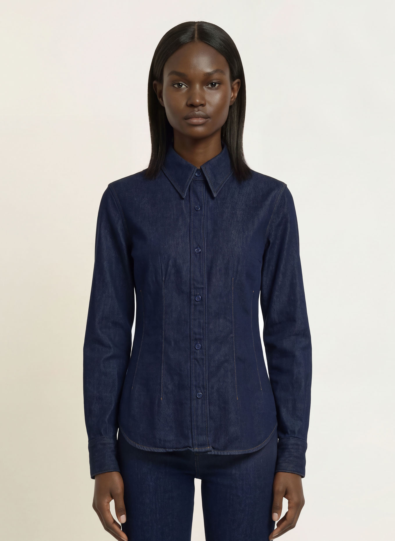 BOSS Denim blouse DENIM SHIRT 7.0: DARK BLUE