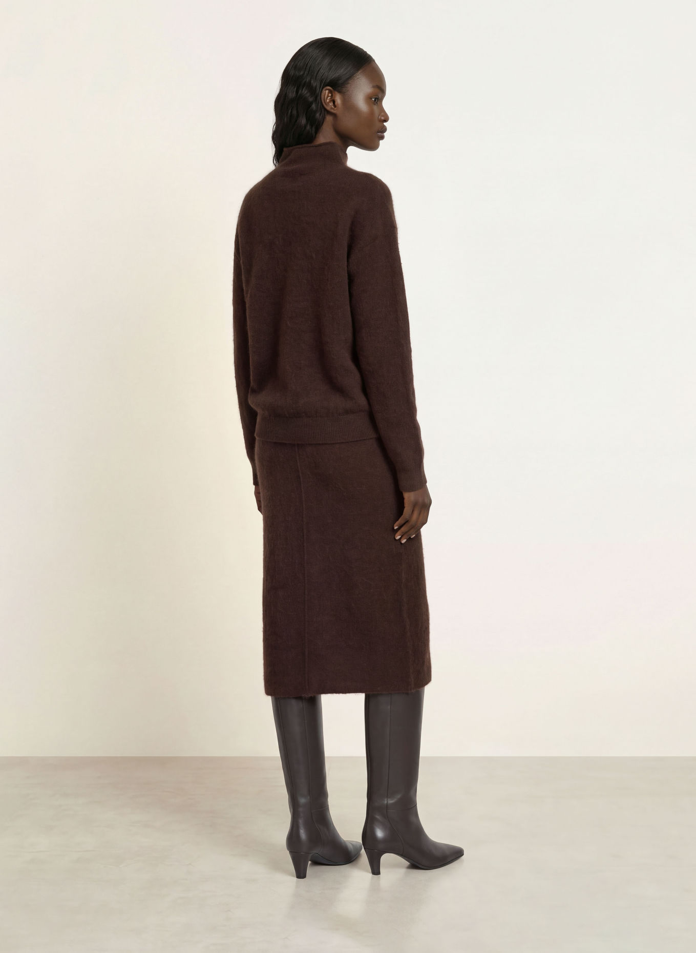 BOSS FAELORIA Knit Skirt: DARK BROWN