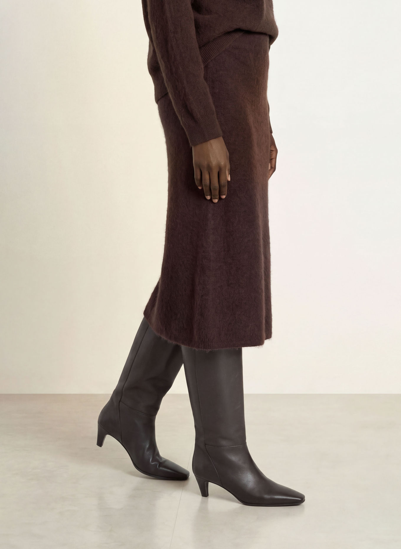 BOSS FAELORIA Knit Skirt: DARK BROWN