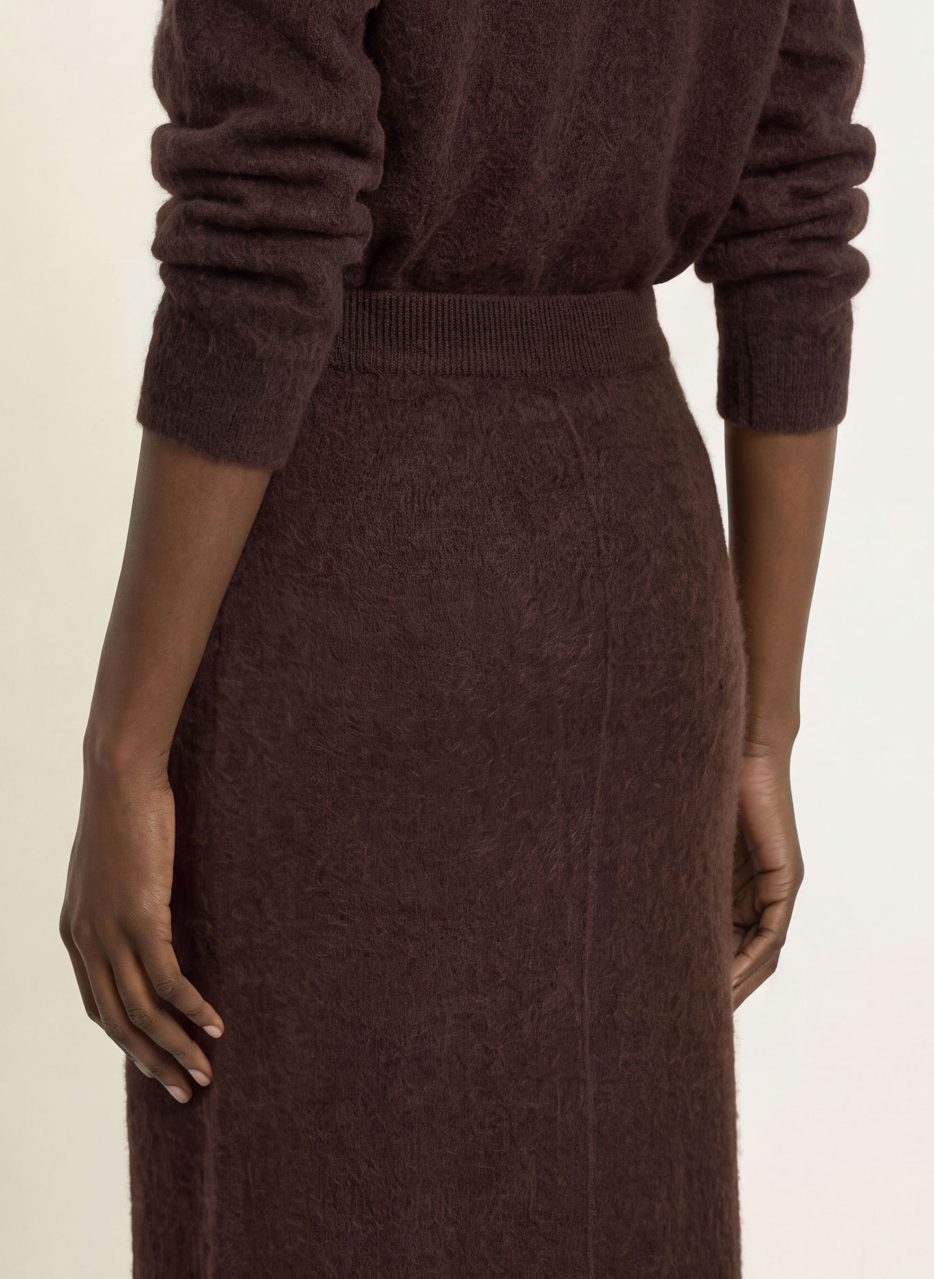 BOSS FAELORIA Knit Skirt: DARK BROWN