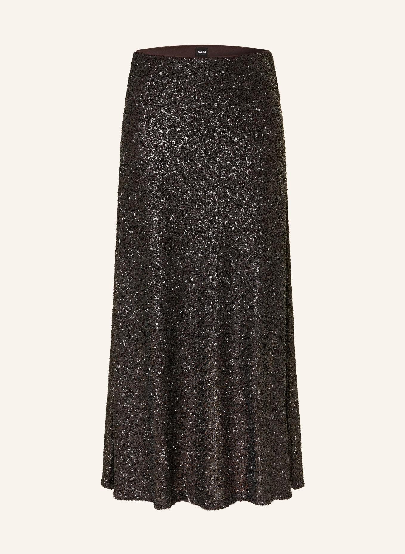 BOSS Jupe ENONIA à paillettes: MARRON FONCÉ