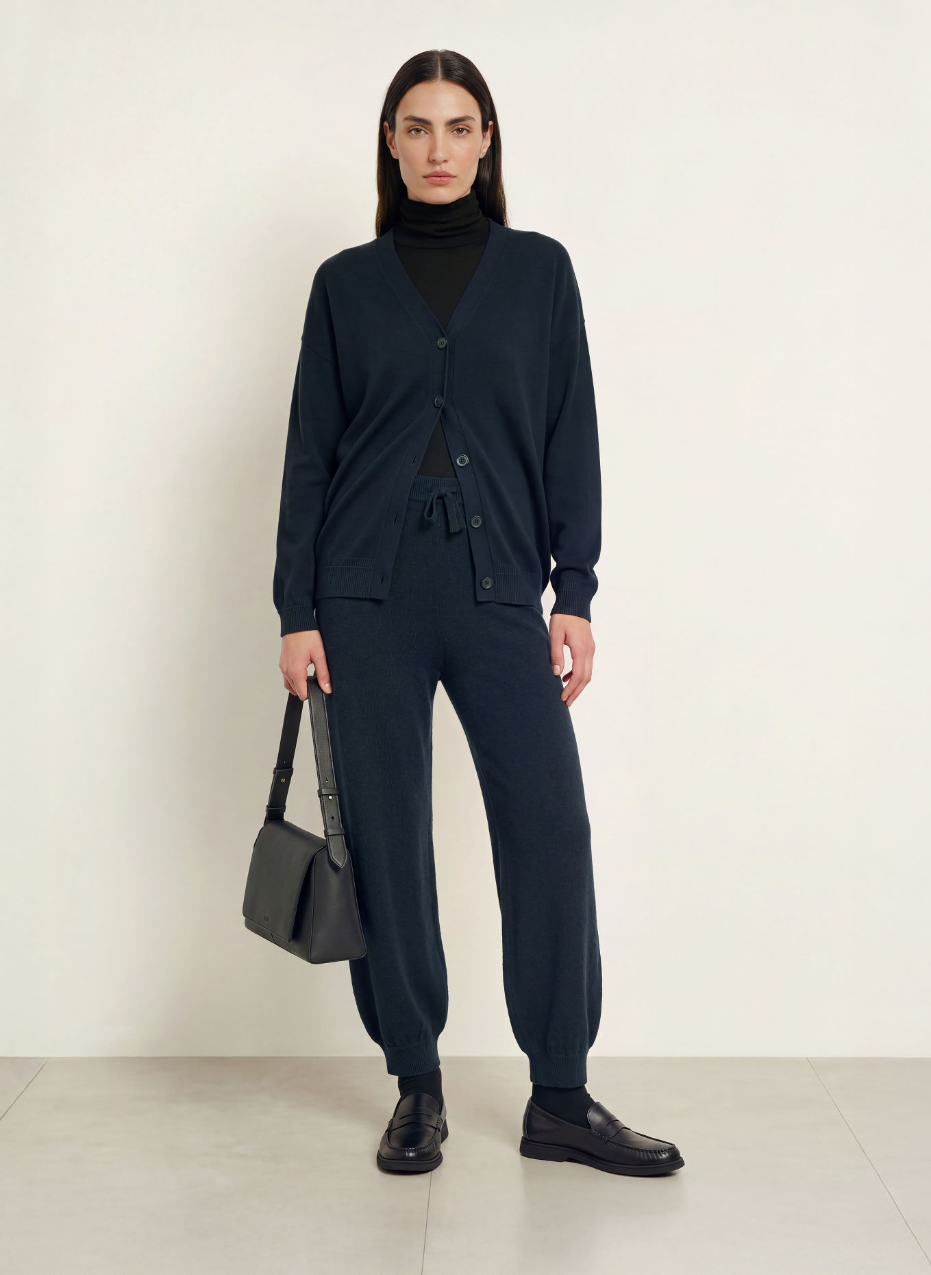 BOSS Strickhose FYLINDRA aus Cashmere: DUNKELBLAU