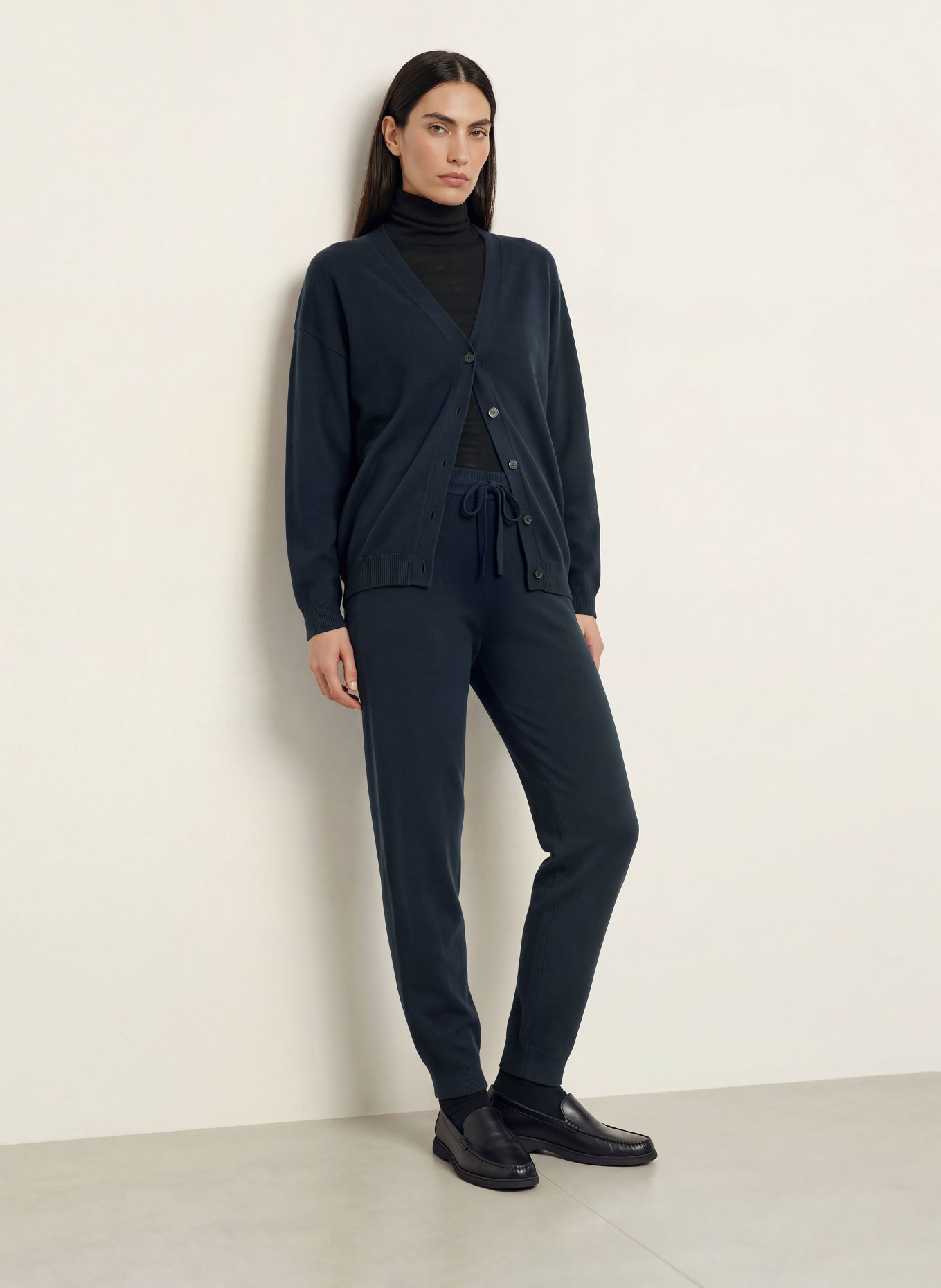 BOSS Strickhose FYLINDRA aus Cashmere: DUNKELBLAU