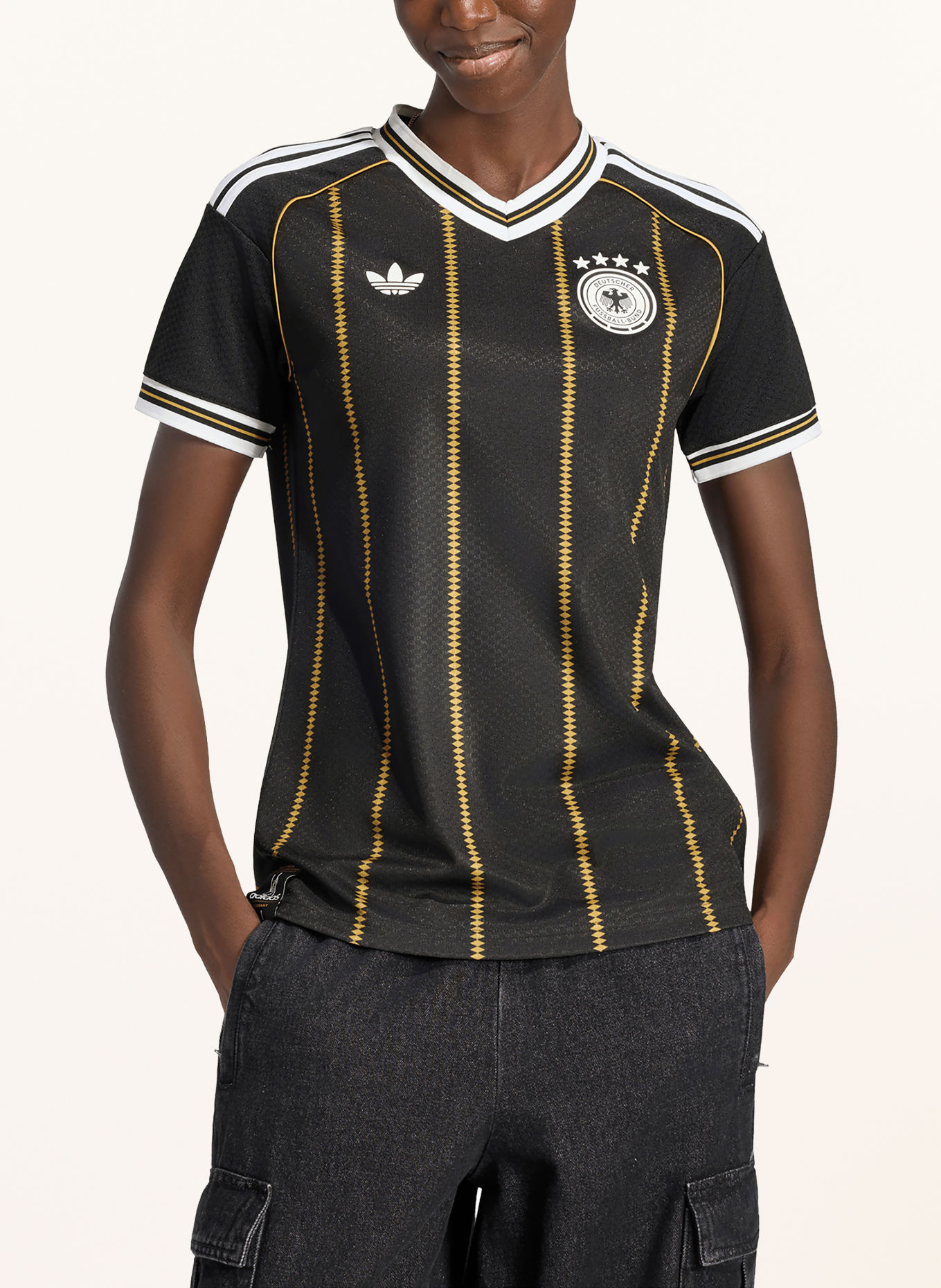 adidas Reserve-shirt DUITSLAND 26: ZWART / COGNAC / WIT